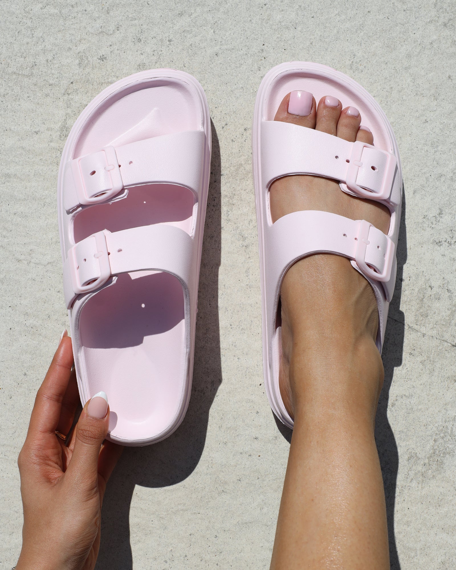 Ness Pink EVA Slip on Footbed Slides | SIMMI London