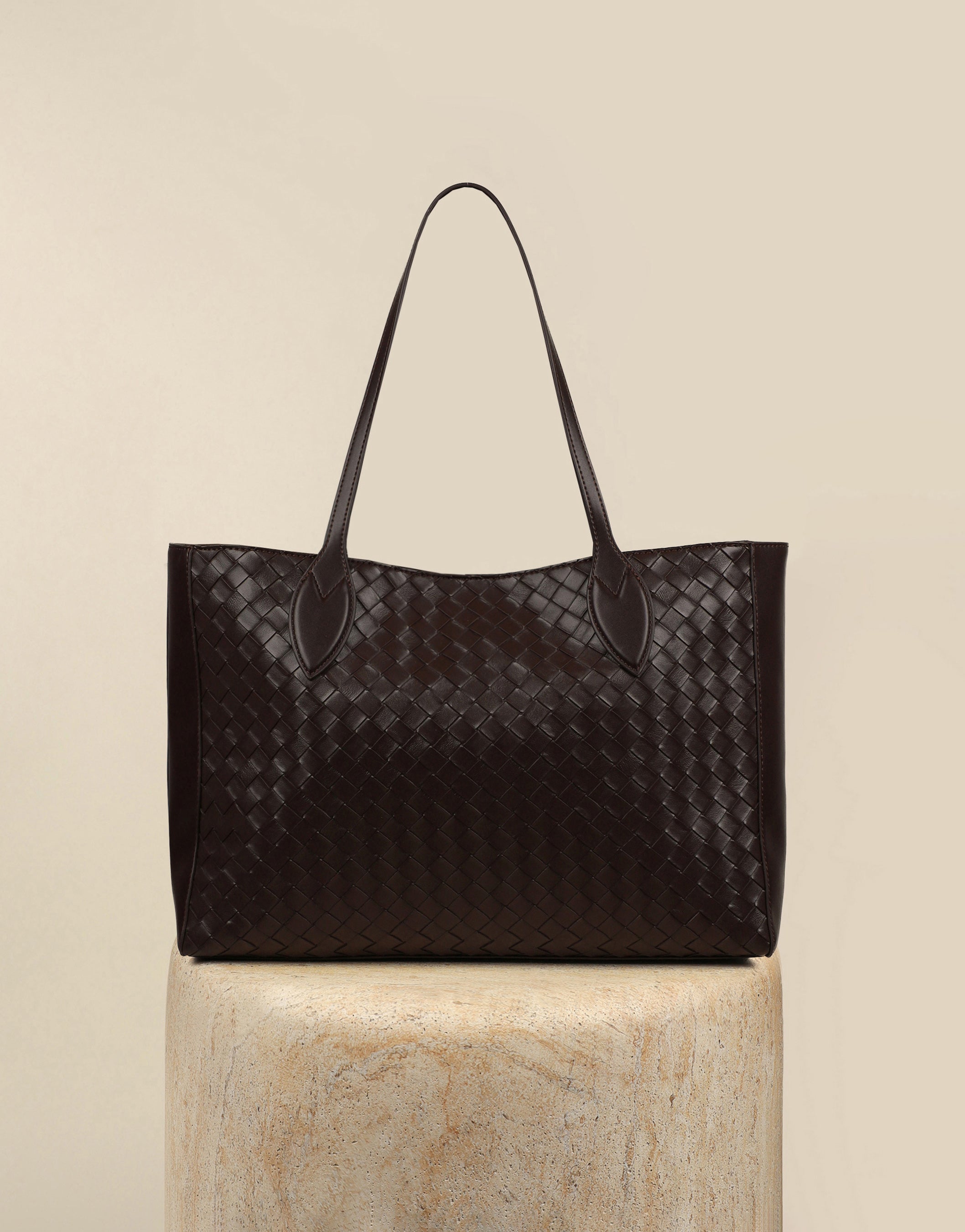 Nymeria Woven Brown Handbag | SIMMI London
