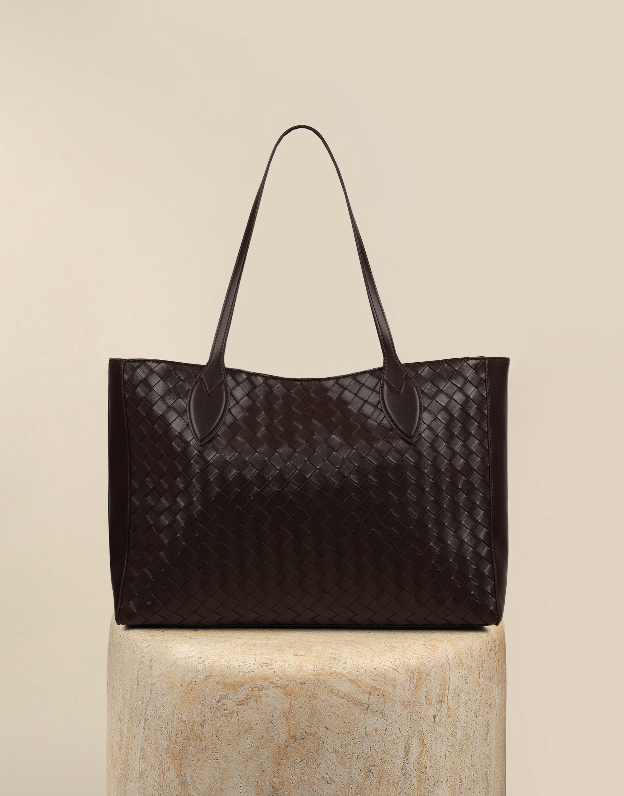 Nymeria Woven Brown Handbag | SIMMI London