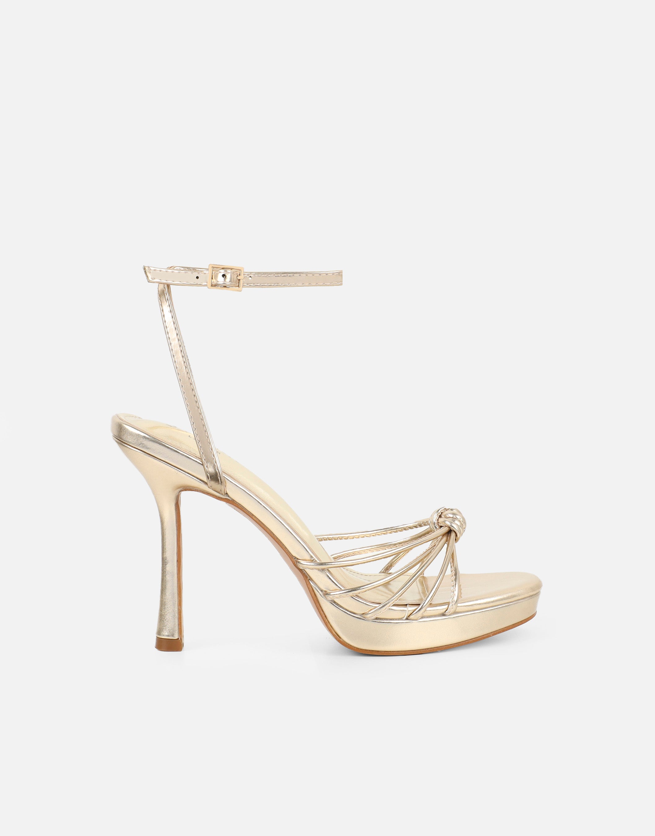 Oona Gold Metallic Mini Platform Heeled Sandals | SIMMI London