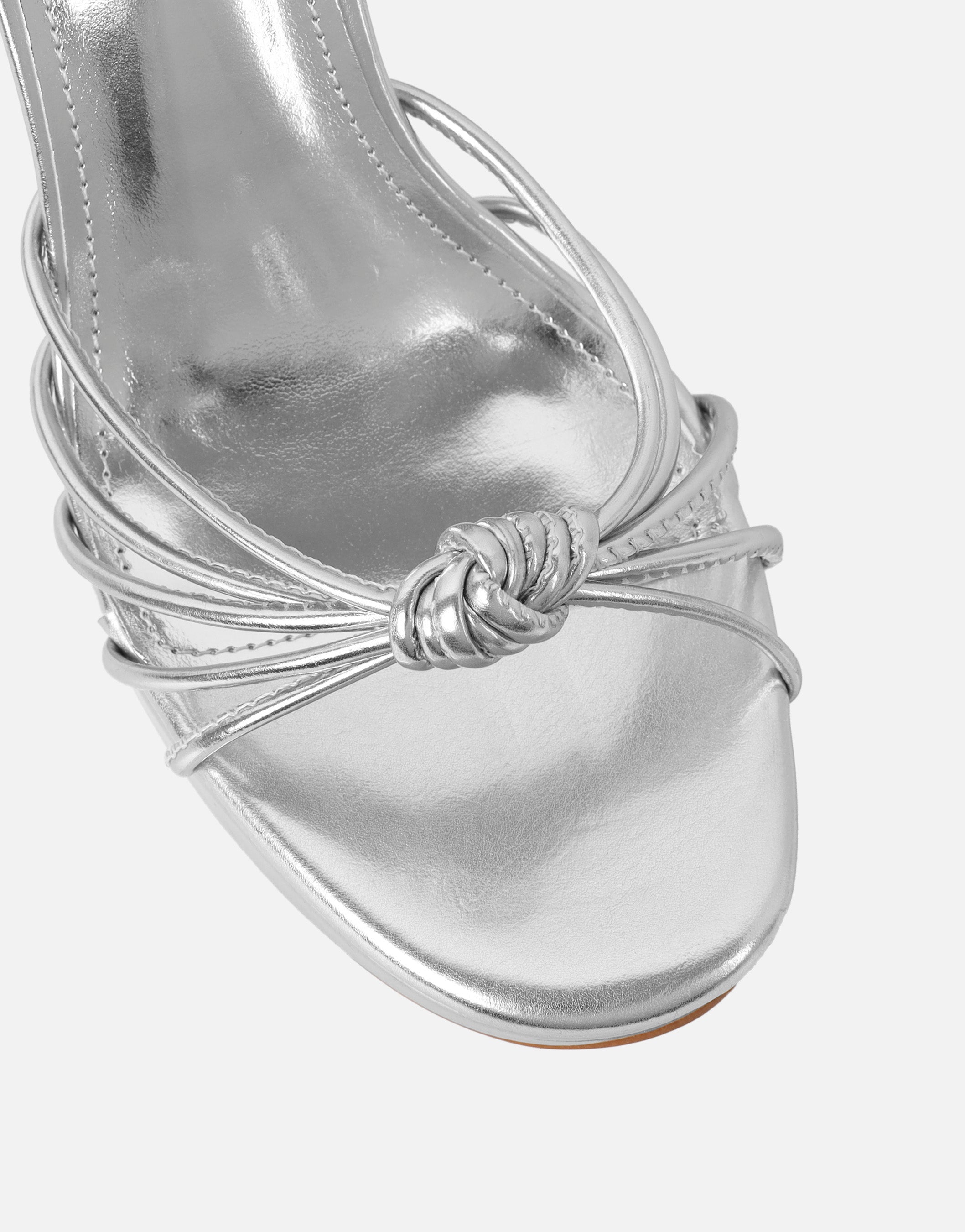 Oona Silver Mini Platform Heeled Sandals | SIMMI London