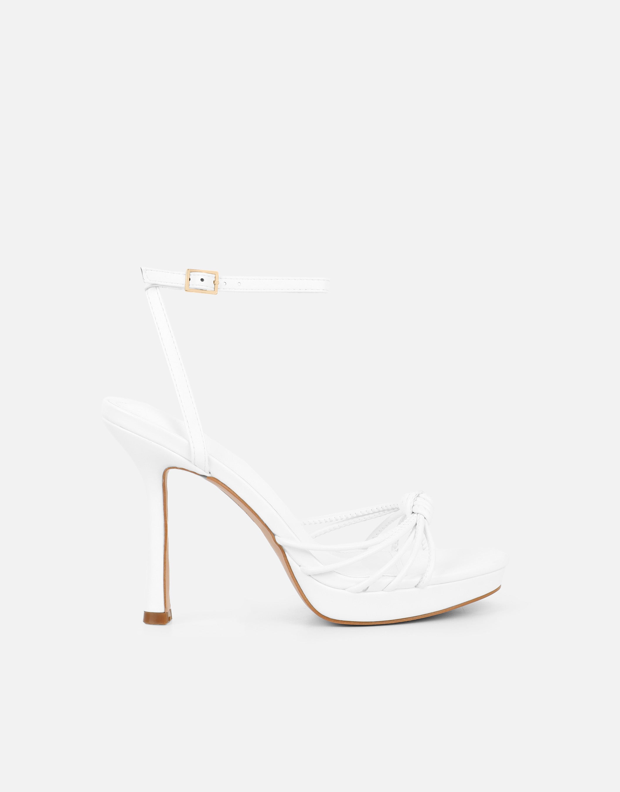 Oona White Mini Platform Heeled Sandals | SIMMI London