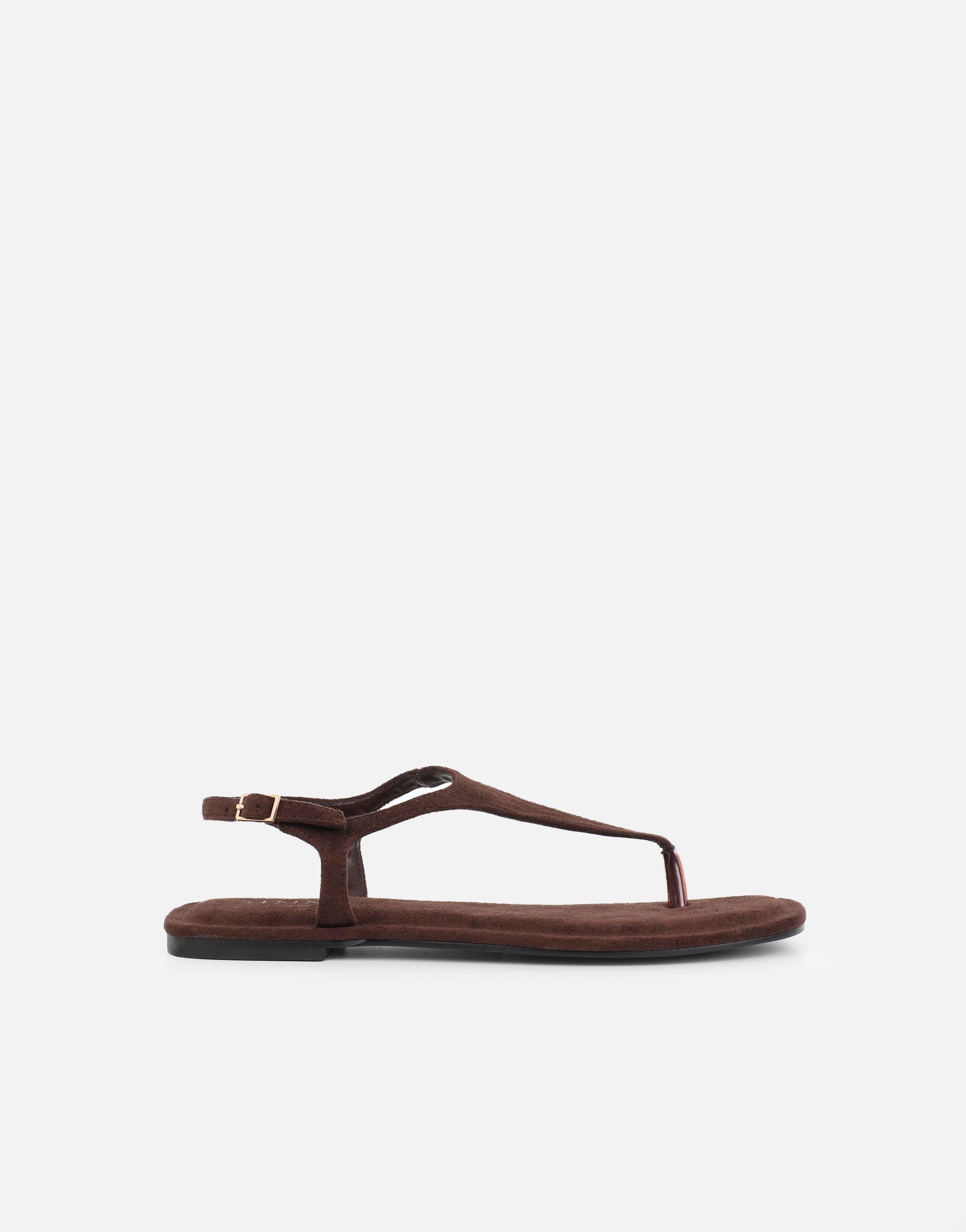 Perry Brown Suede Toe Thong Flat Sandals | SIMMI London