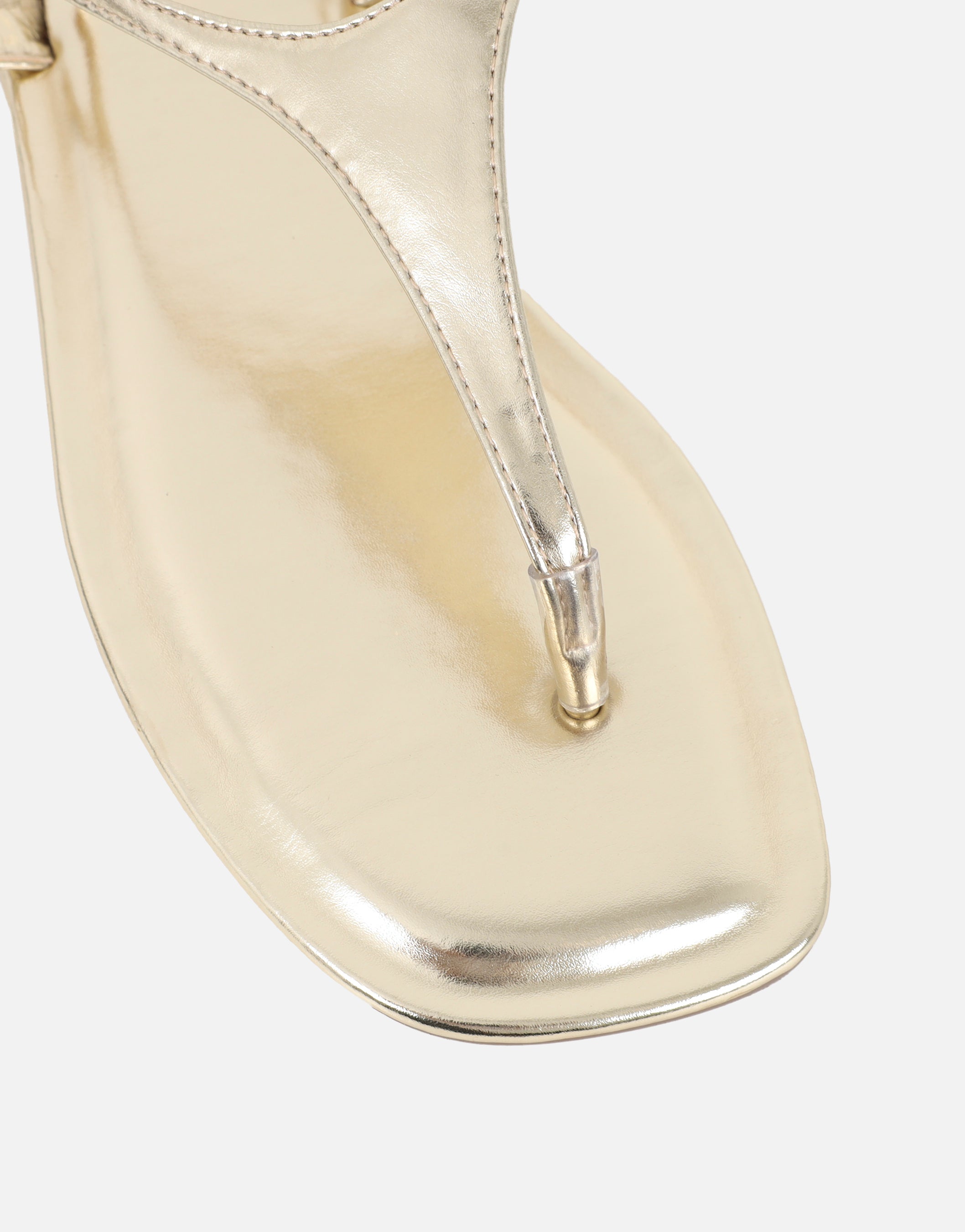 Perry Gold Metallic Toe Thong Flat Sandals | SIMMI London