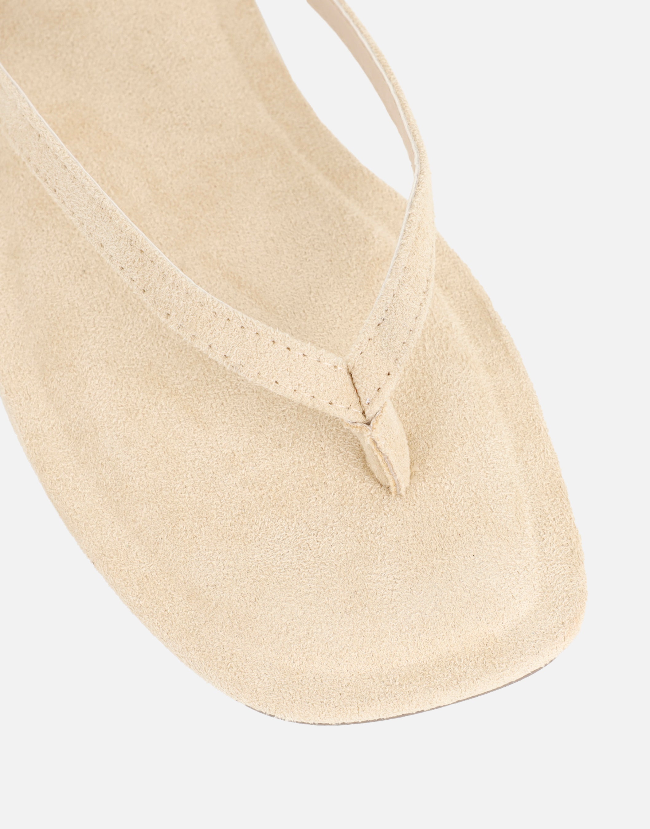 Kima Beige Suede Flat Sandals | SIMMI London