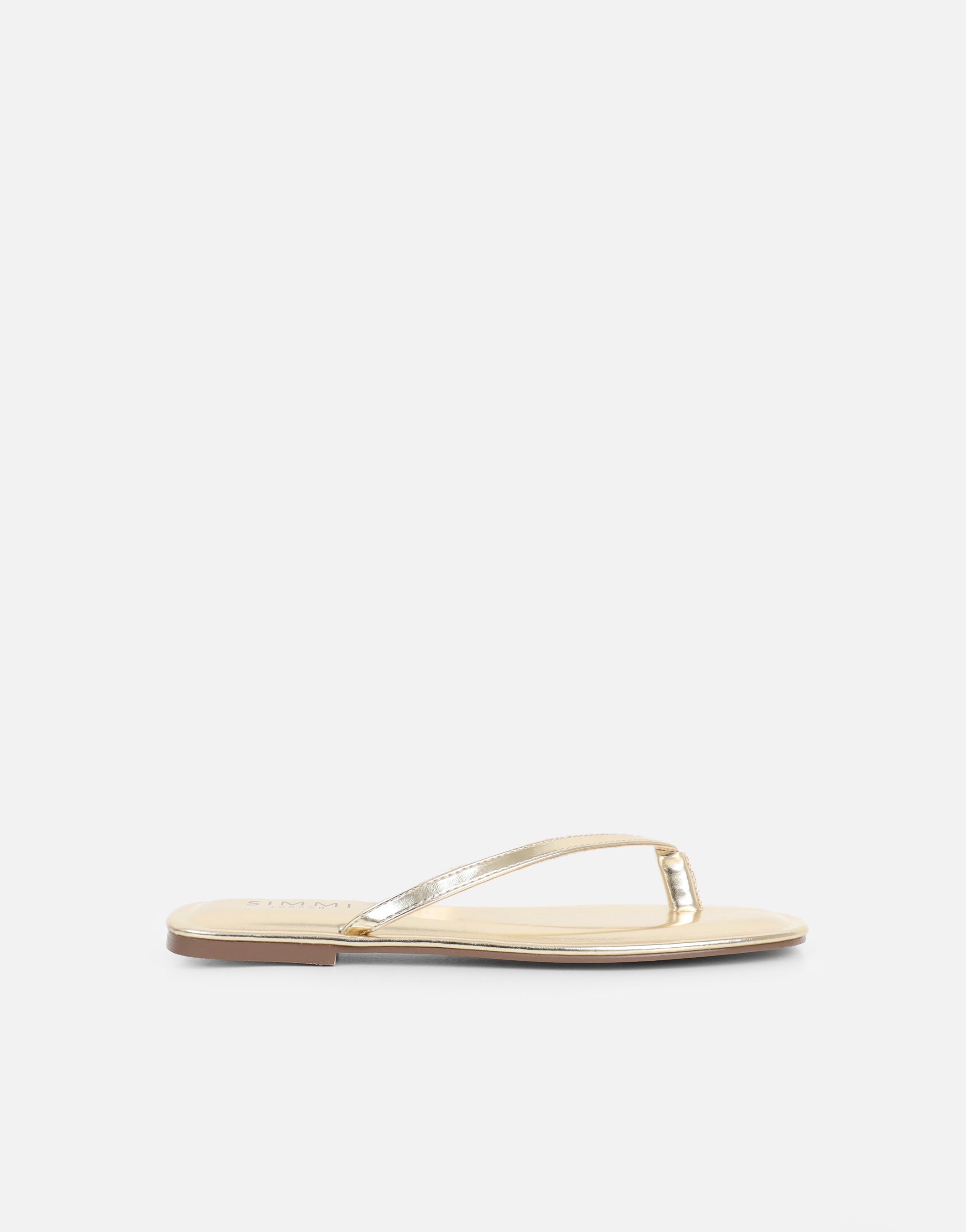 Kima Gold Metallic Flat Sandals | SIMMI London