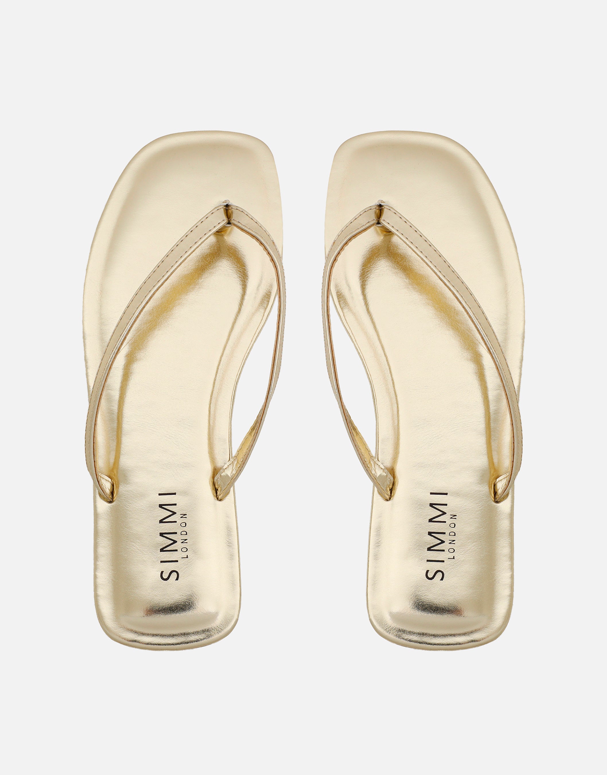 Kima Gold Metallic Flat Sandals | SIMMI London