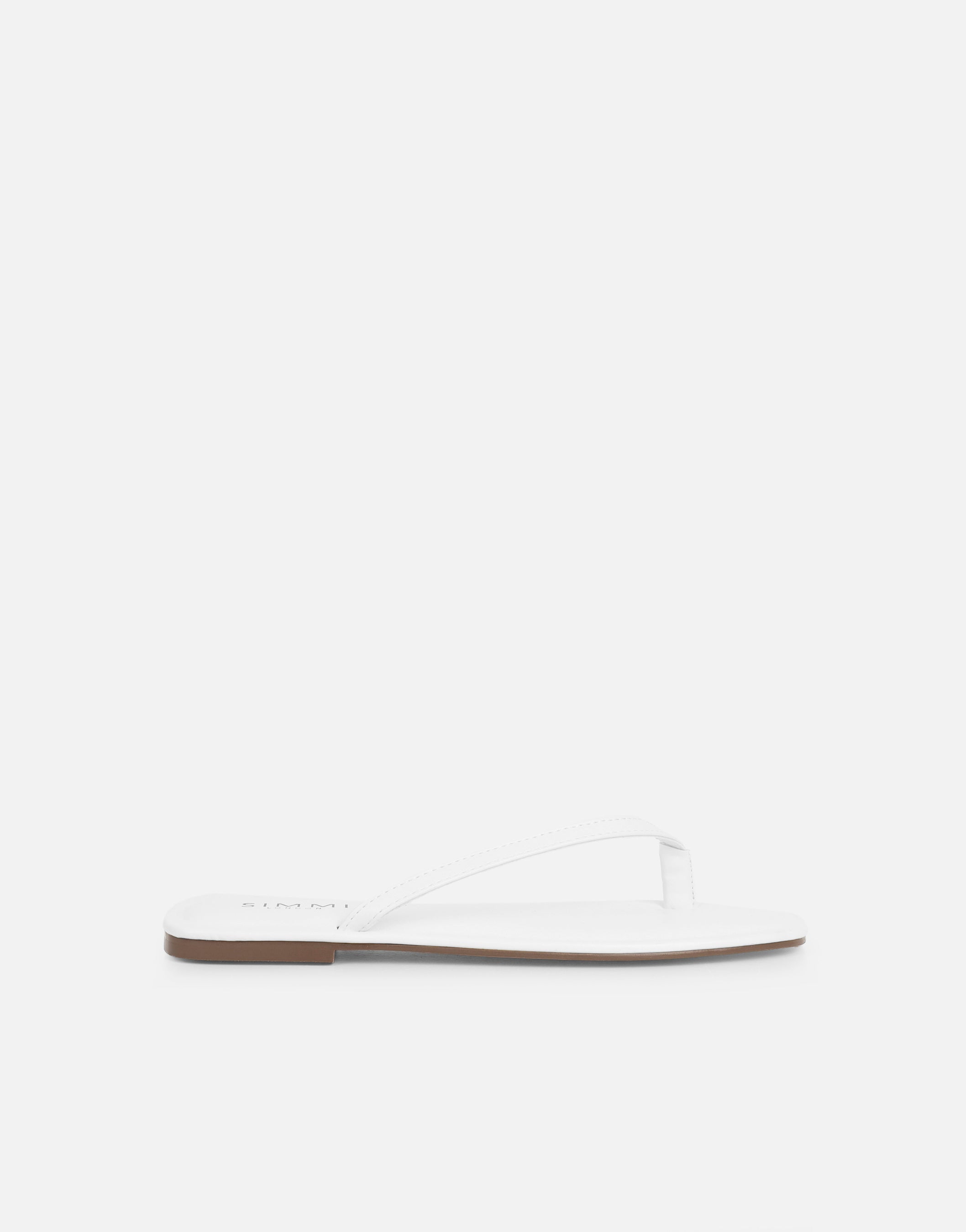 Kima White Flat Sandals | SIMMI London