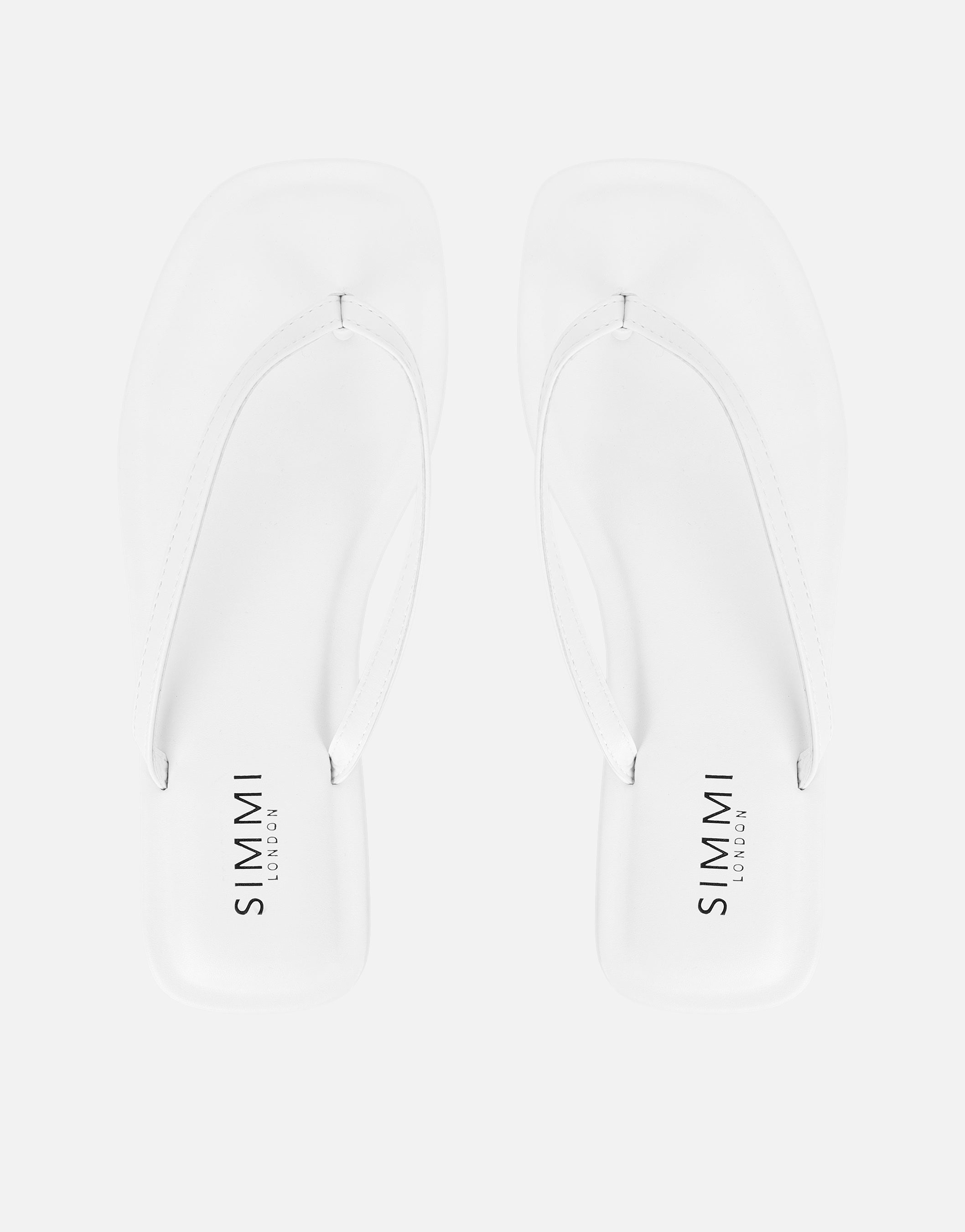 Kima White Flat Sandals | SIMMI London