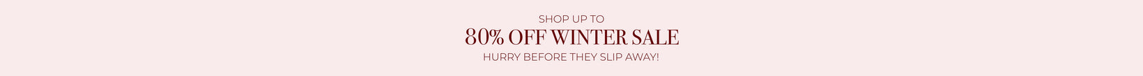 Promotional banner with 30% off winter sale text on a pink background