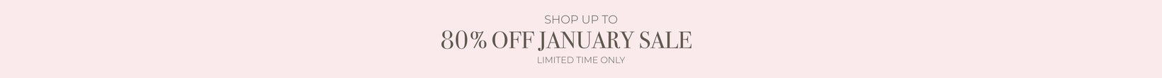 Promotional text for a 30% off January sale on a pink background