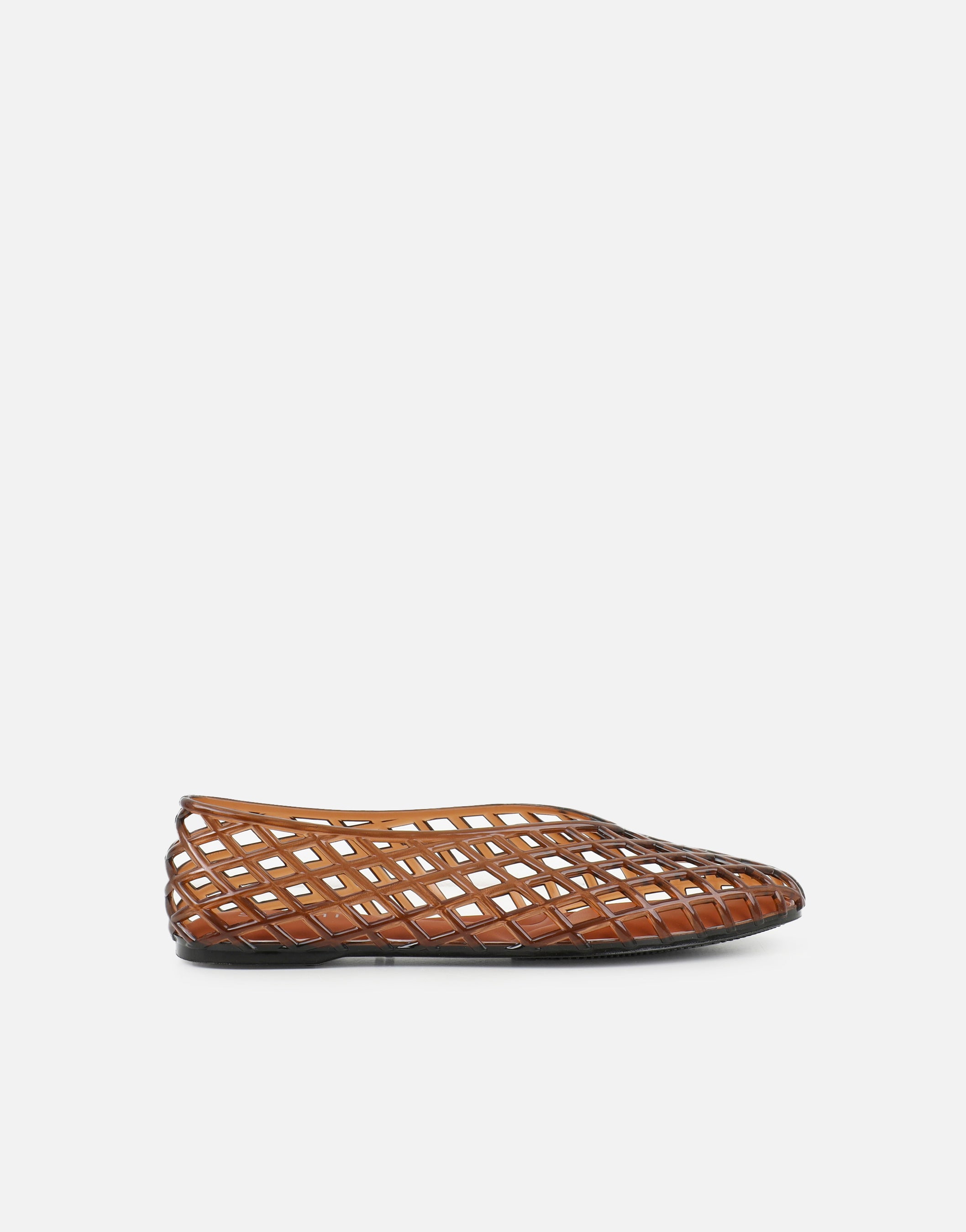 Rocha Brown Mesh Ballerina Flats | SIMMI London