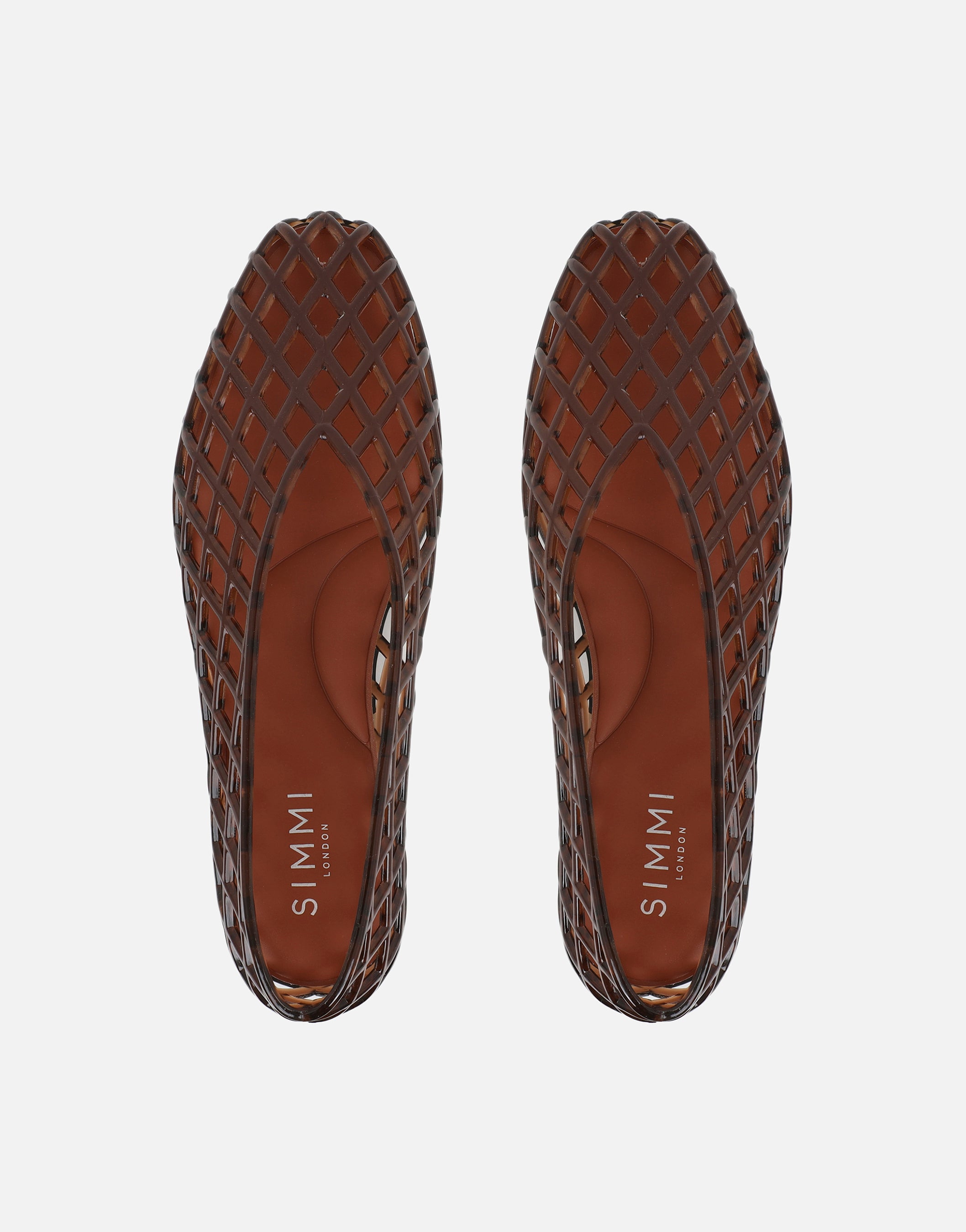 Rocha Brown Mesh Ballerina Flats | SIMMI London