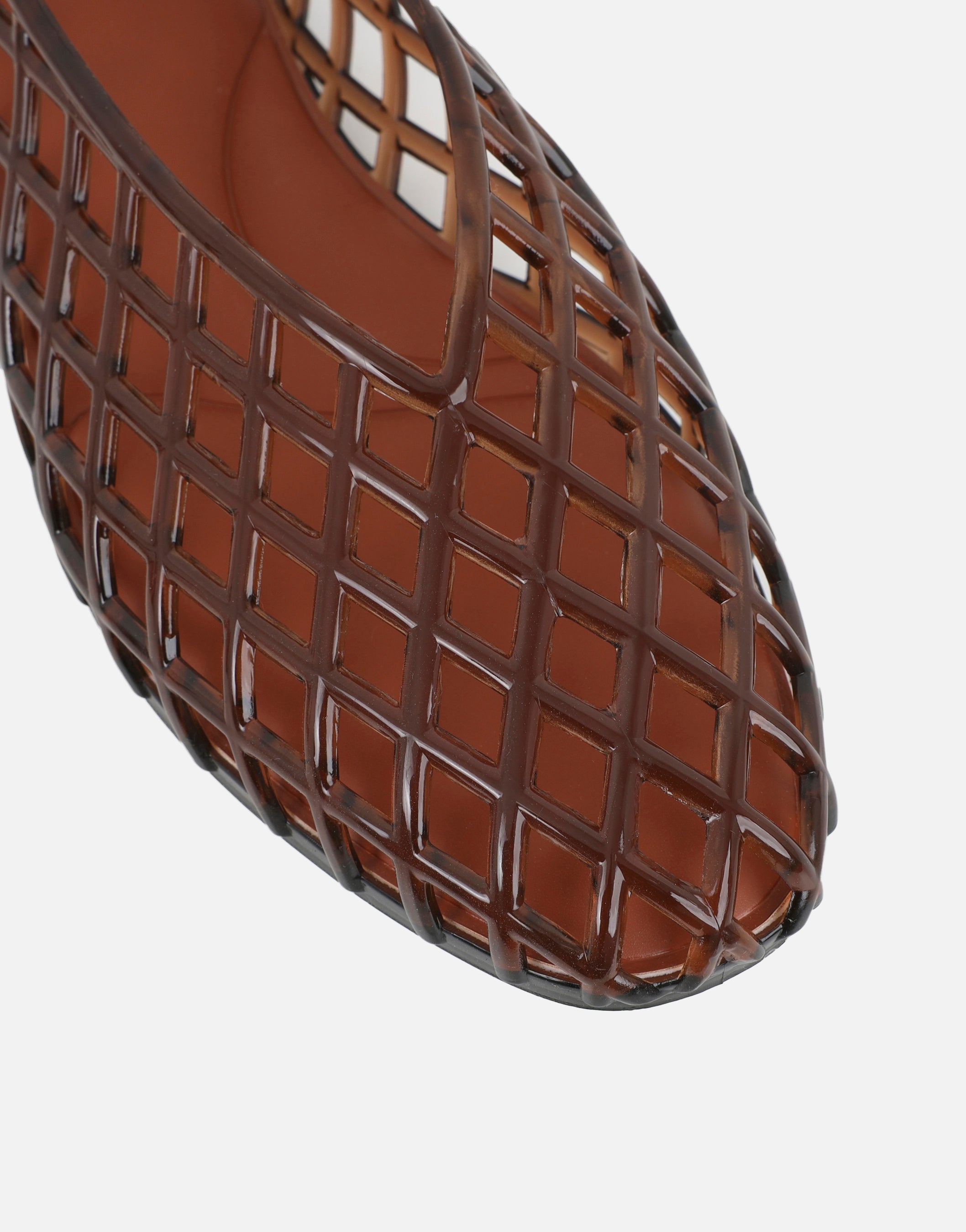 Rocha Brown Mesh Ballerina Flats | SIMMI London