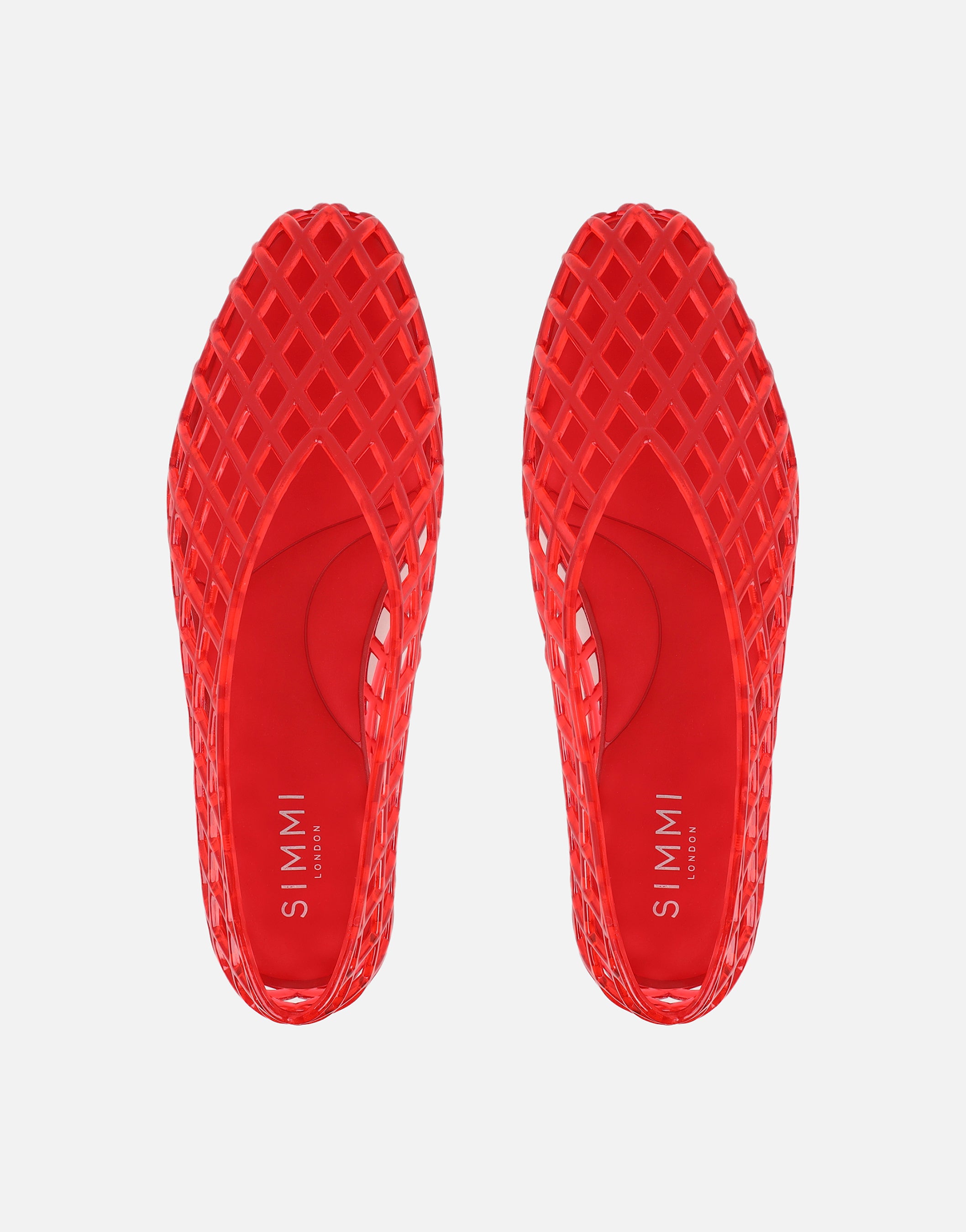 Rocha Red Mesh Ballerina Flats | SIMMI London