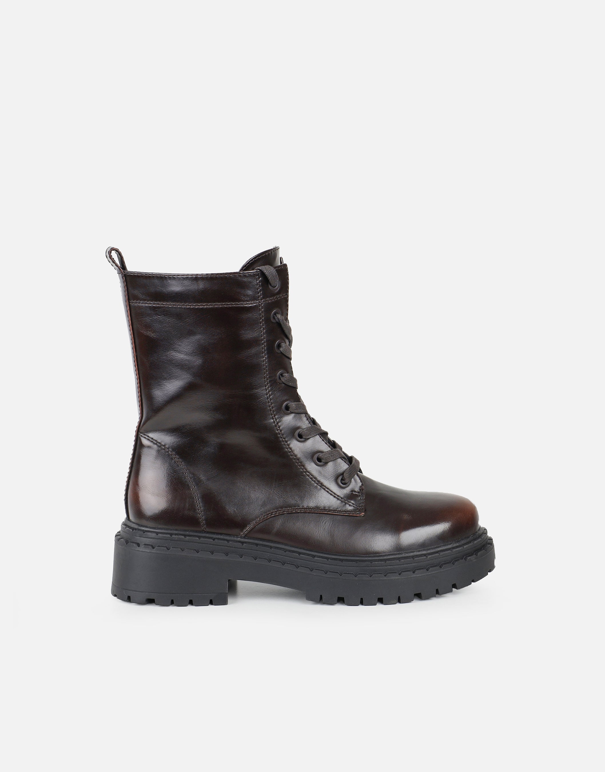 Rodman Brown Burnished Lace Up Boots | SIMMI London