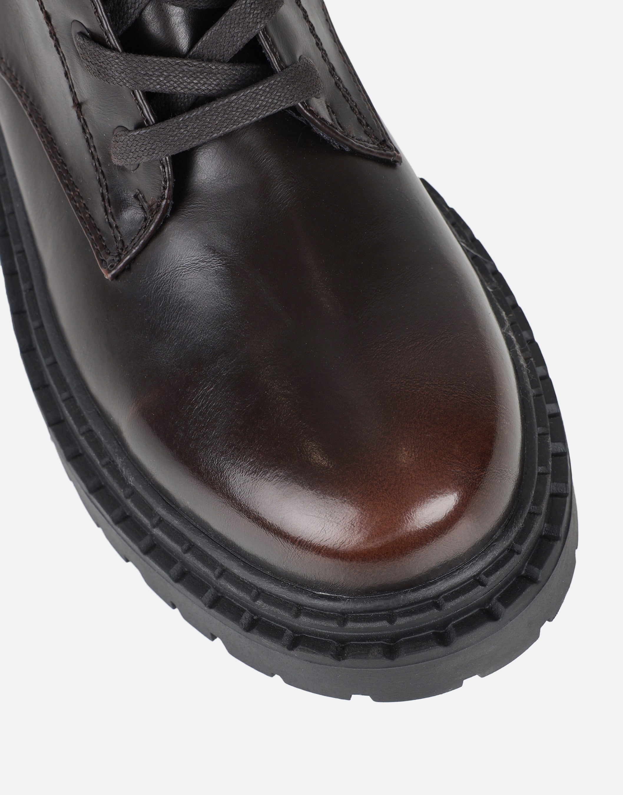 Rodman Brown Burnished Lace Up Boots | SIMMI London