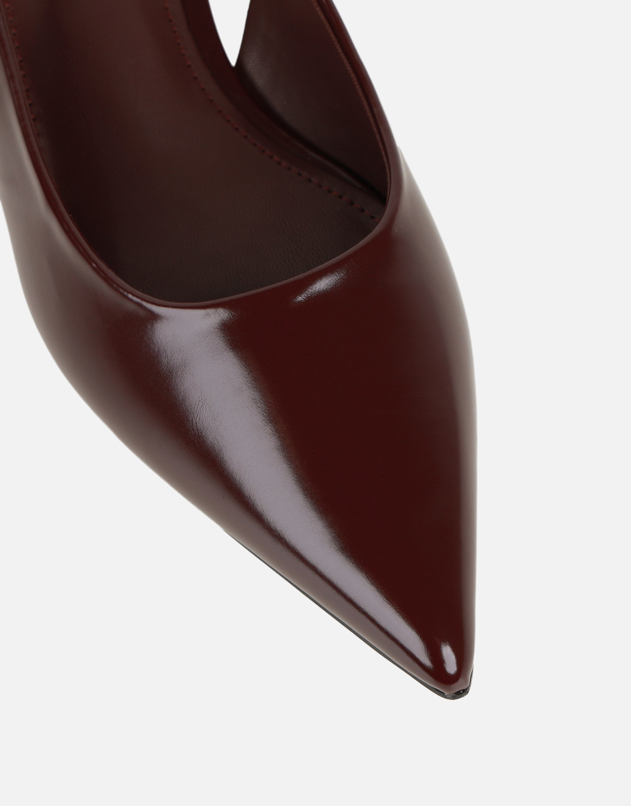Rosalind Burgundy Kitten Heel Slingback Shoes | SIMMI London