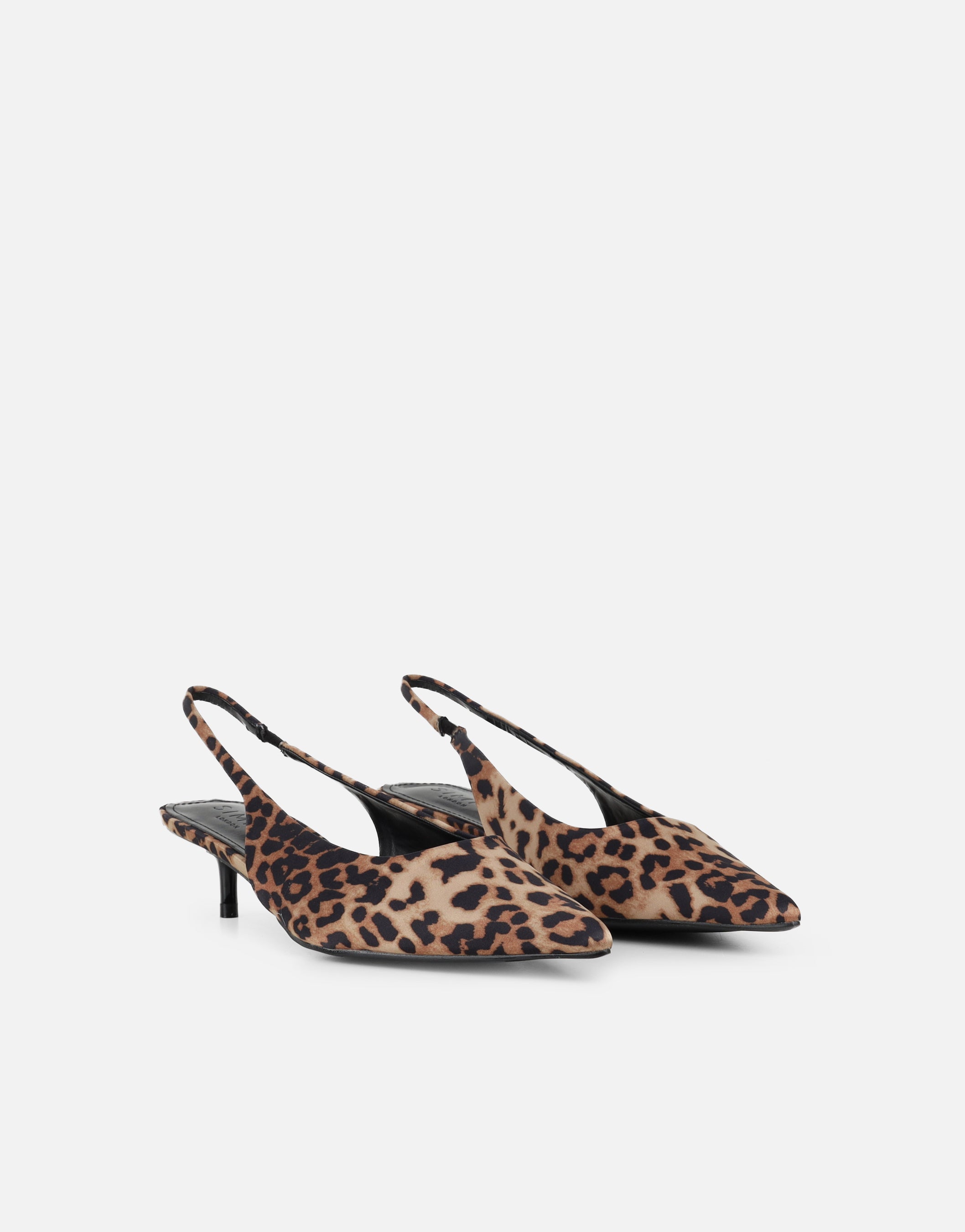 Rosalind Leopard Kitten Heel Slingback Shoes | SIMMI London