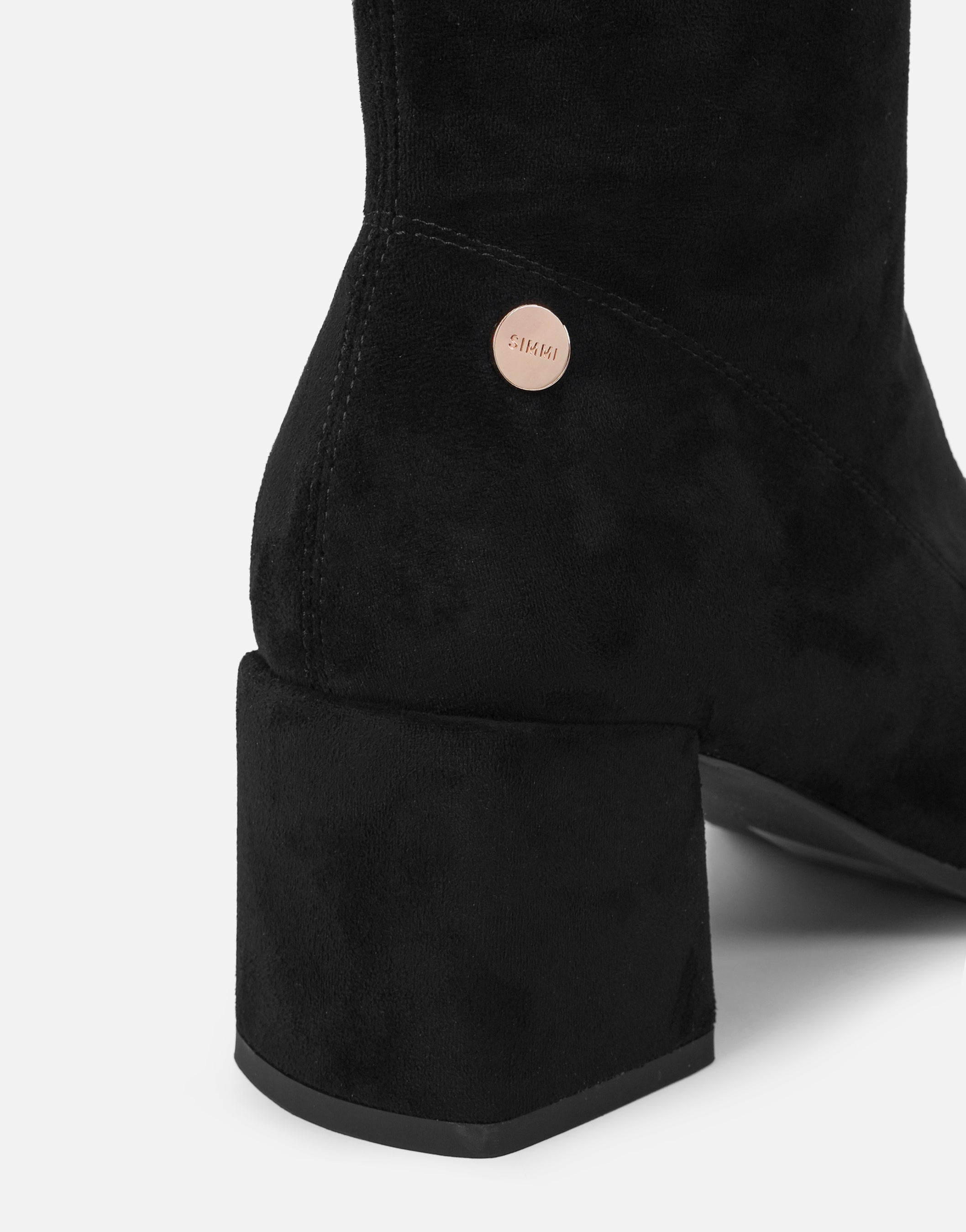 Lizzie Black Suedette Knee High Boots | SIMMI London