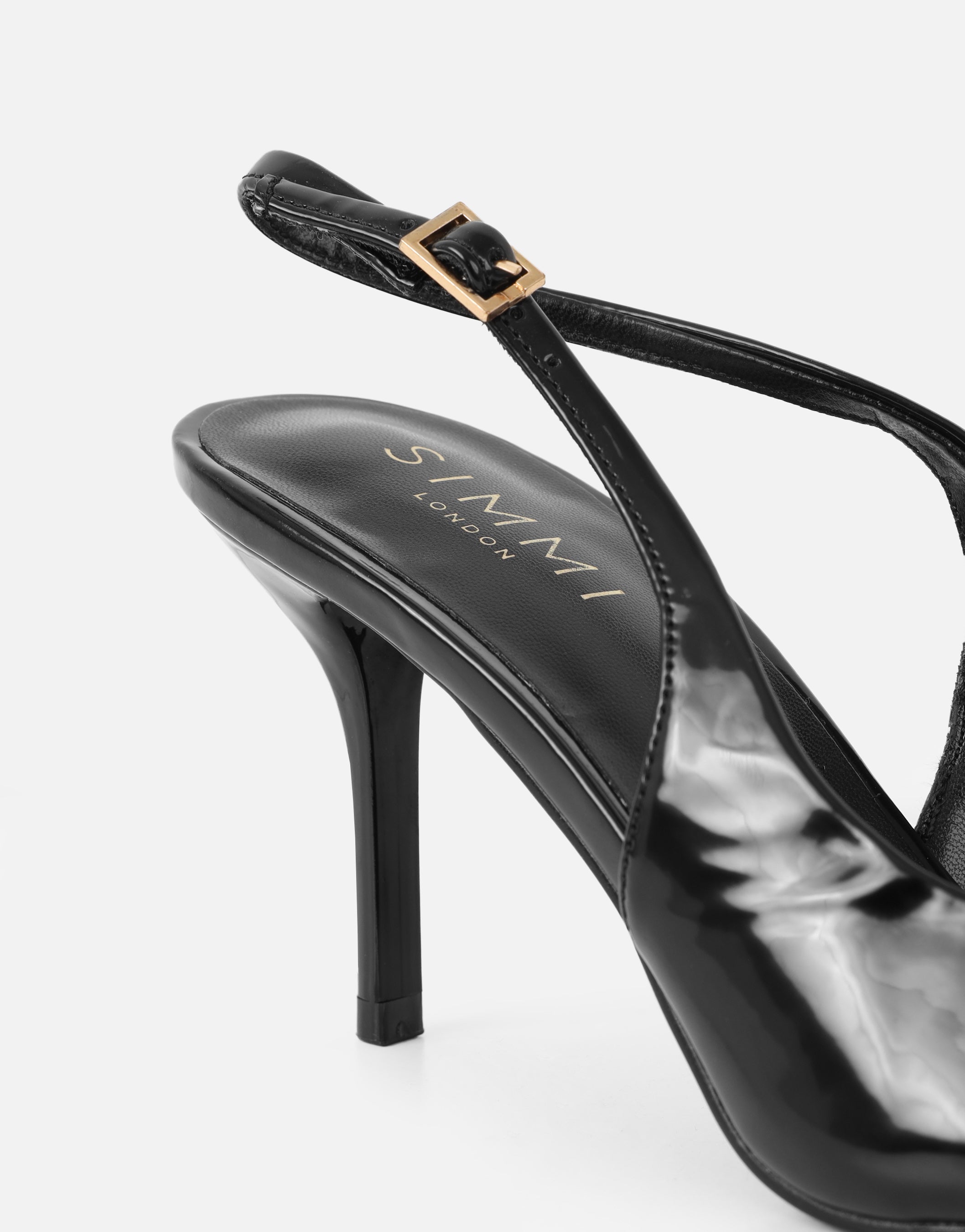 Samaya Black Slingback Court Shoes | SIMMI London