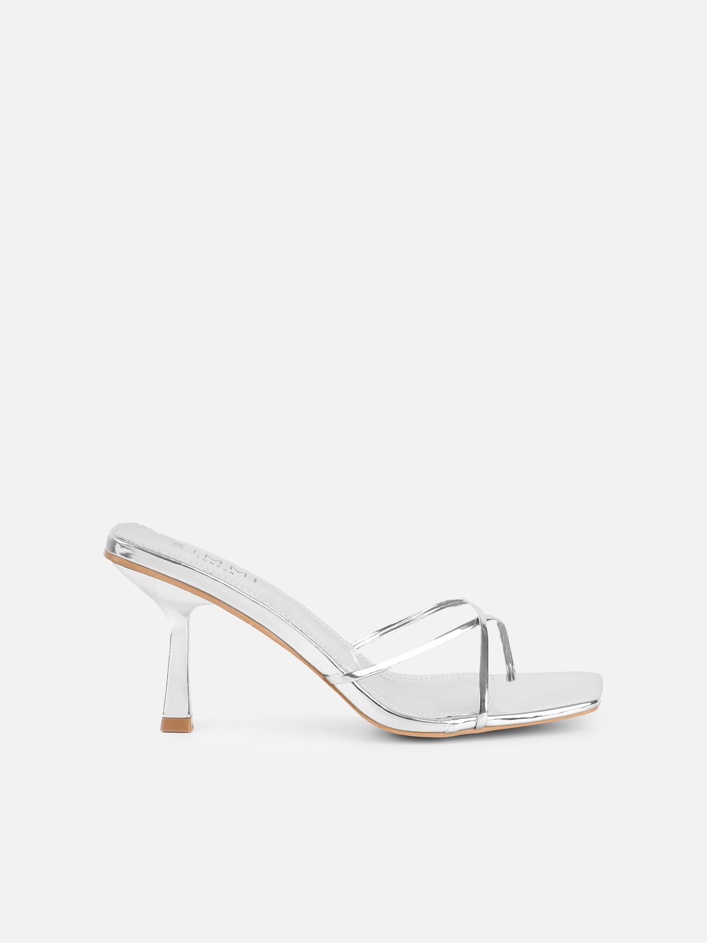 Sameel Silver Mirror Mules | SIMMI London