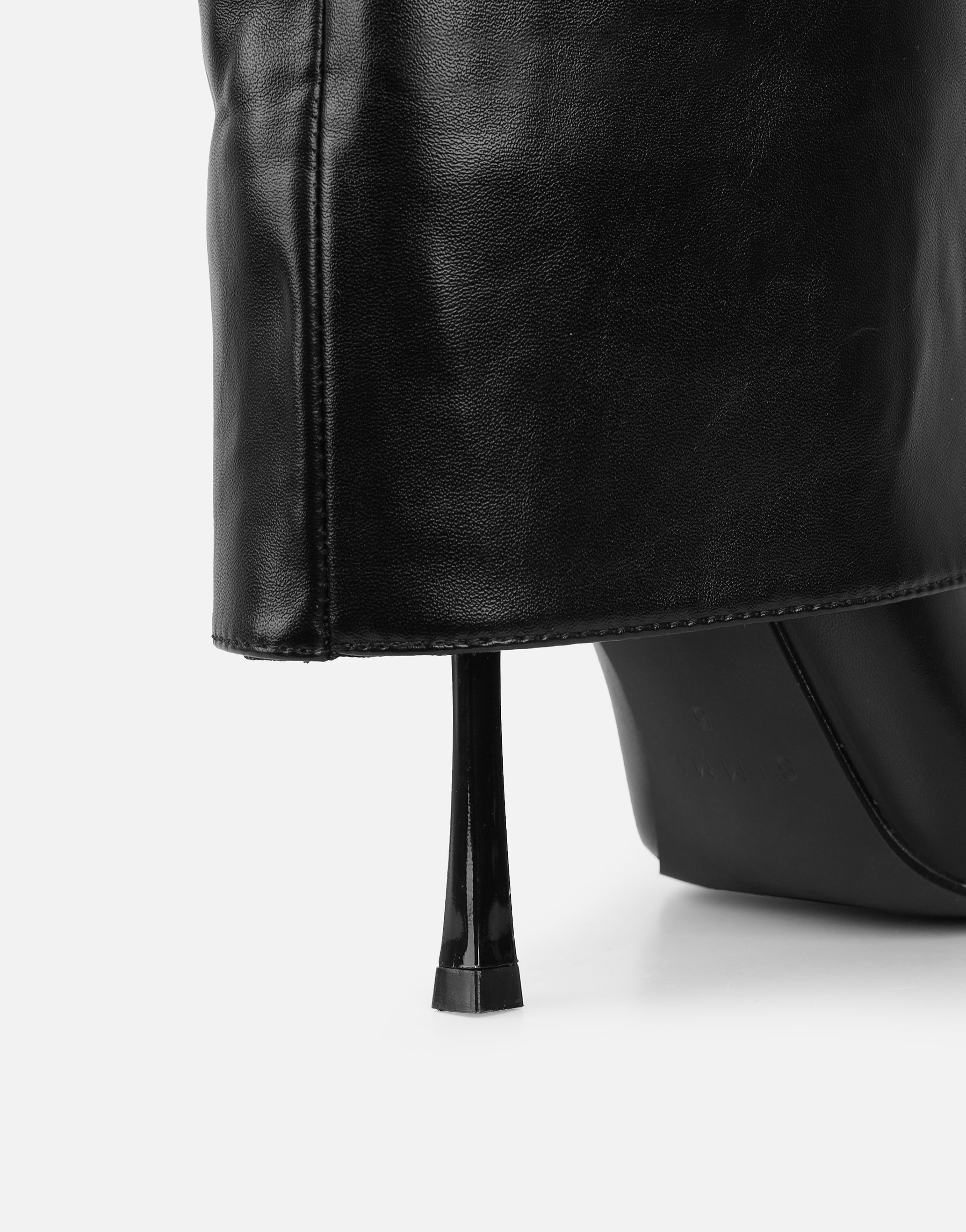 Saoirse Black Knee Height Heeled Boots | SIMMI London