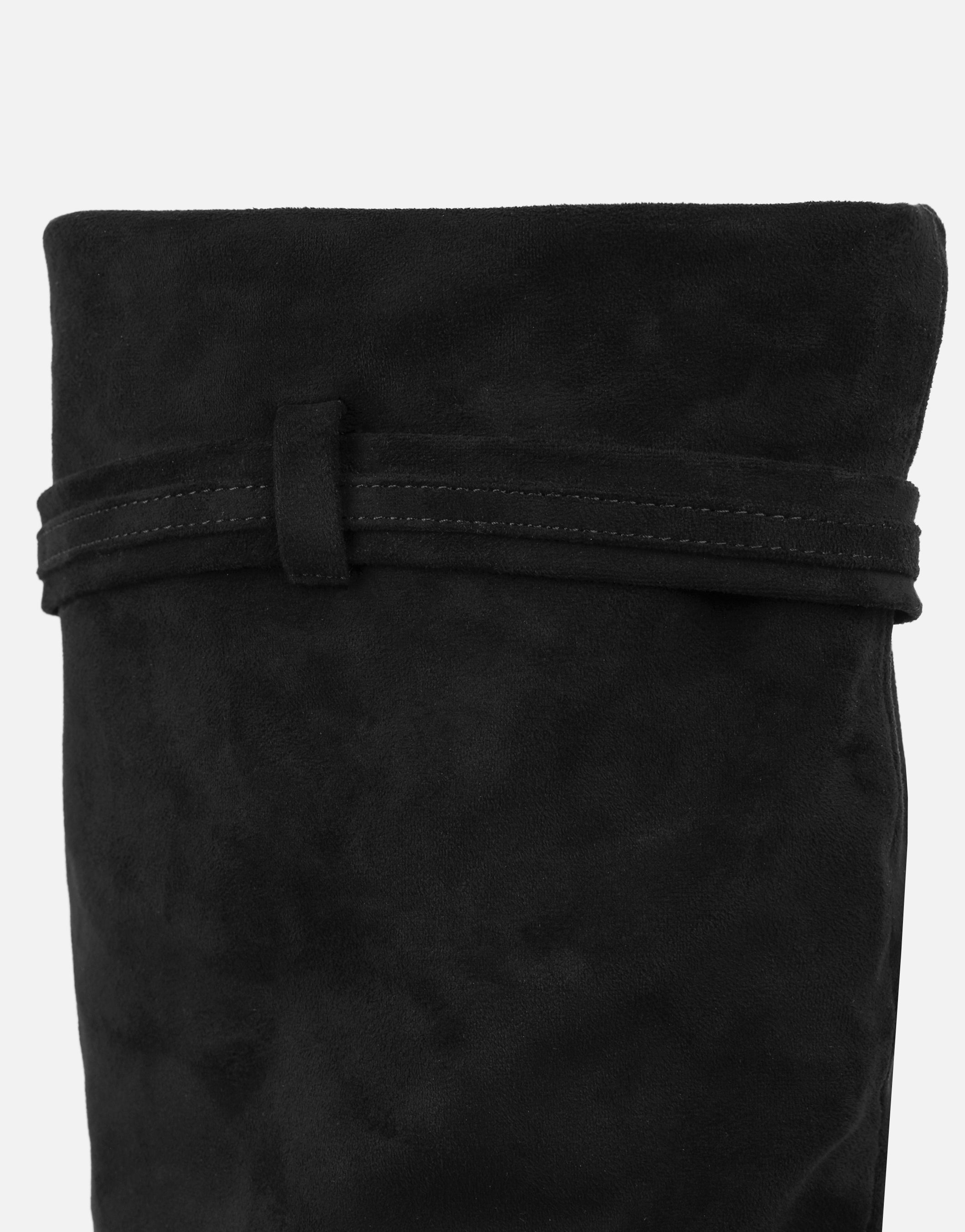 Shadi Black Suedette Knee High Ruched Boots | SIMMI London