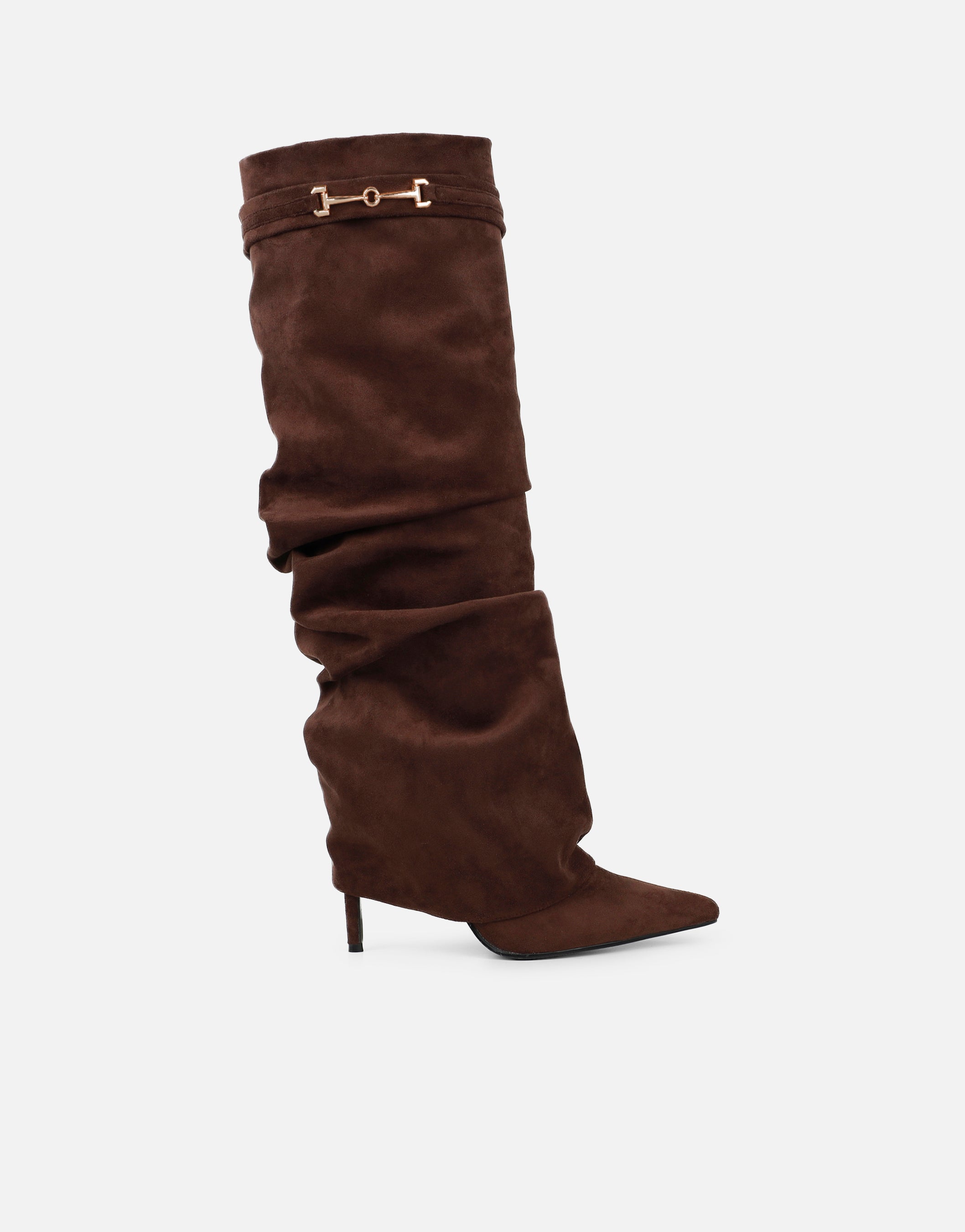 Shadi Brown Suedette High Boots | SIMMI London