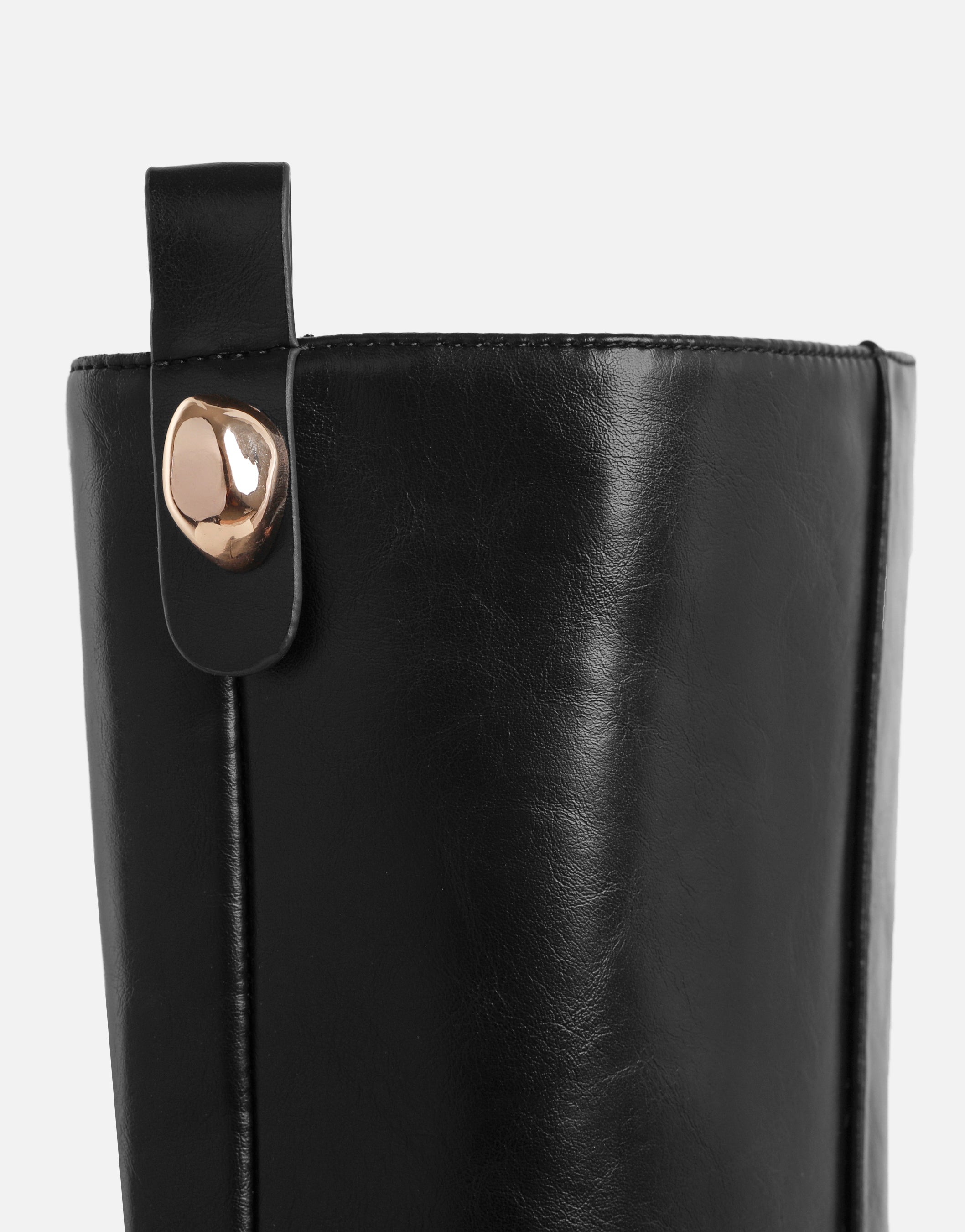 Salma Black Knee High Heeled Boots | SIMMI London