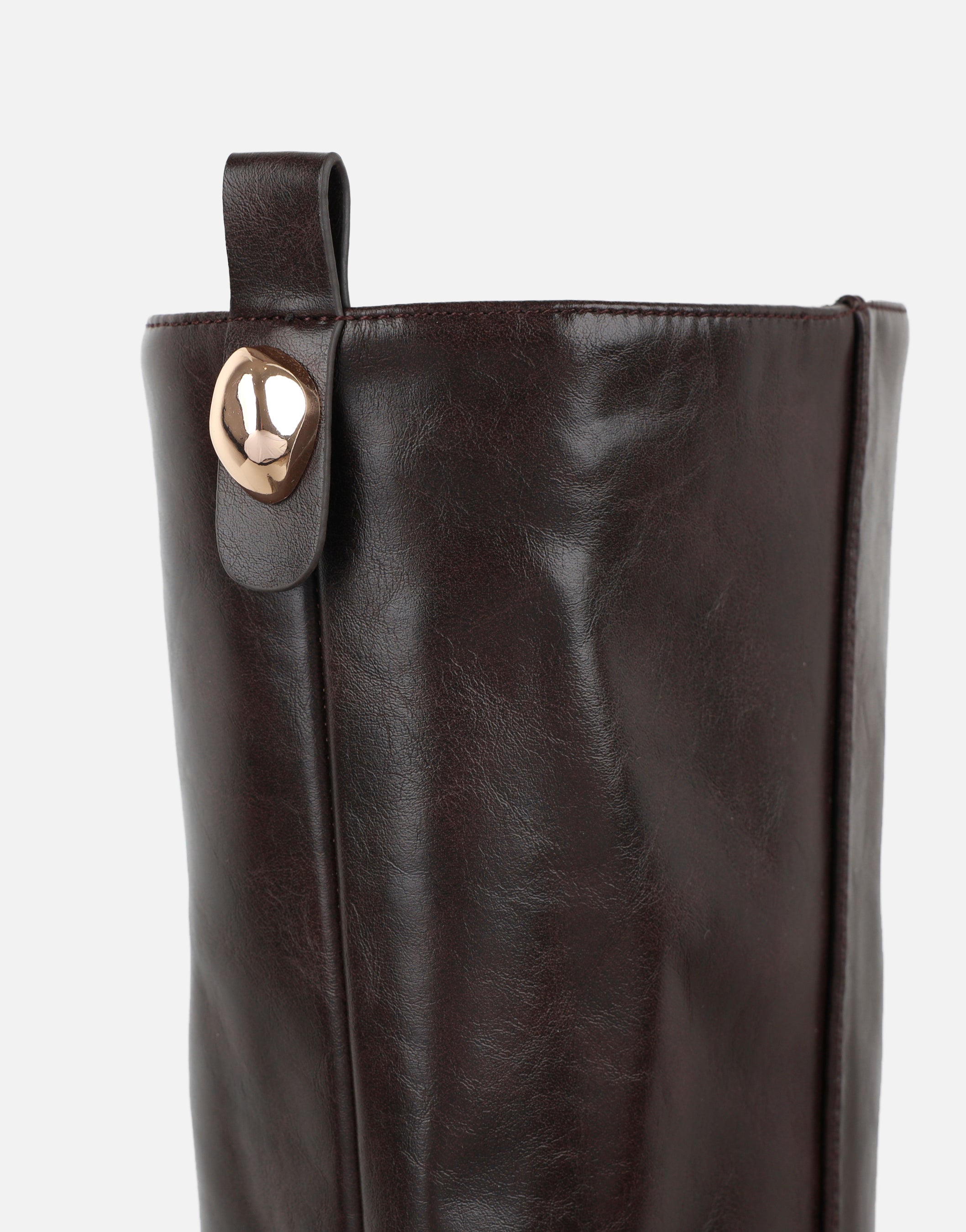 Salma Brown Knee High Heeled Boots | SIMMI London
