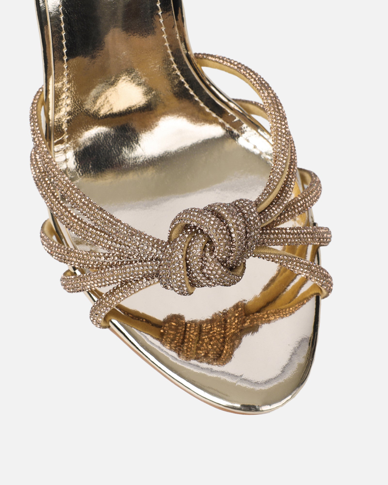 Sharon Gold Mirror Diamante Heeled Sandals | SIMMI London