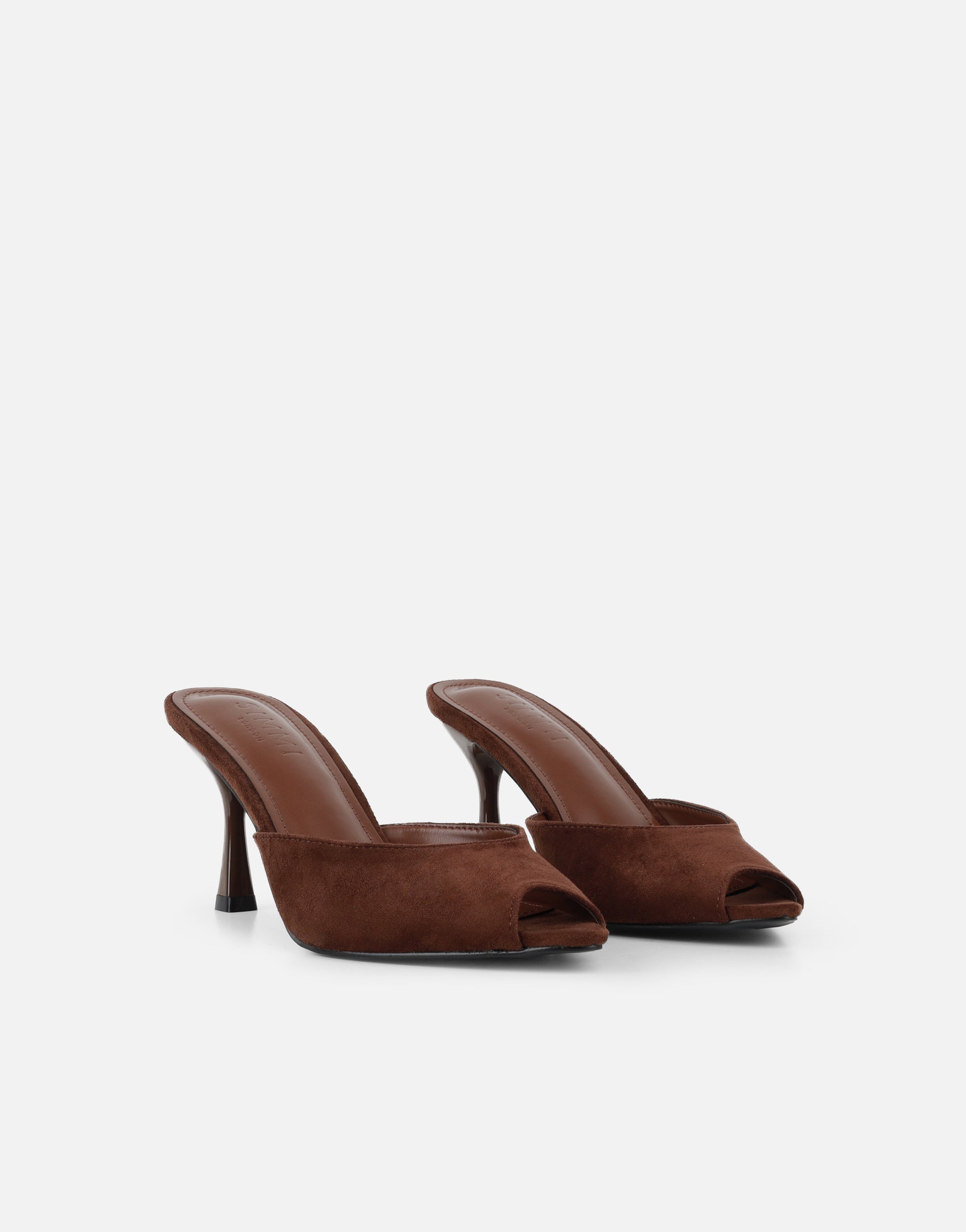 Althea Brown Suede Heeled Mules | SIMMI London