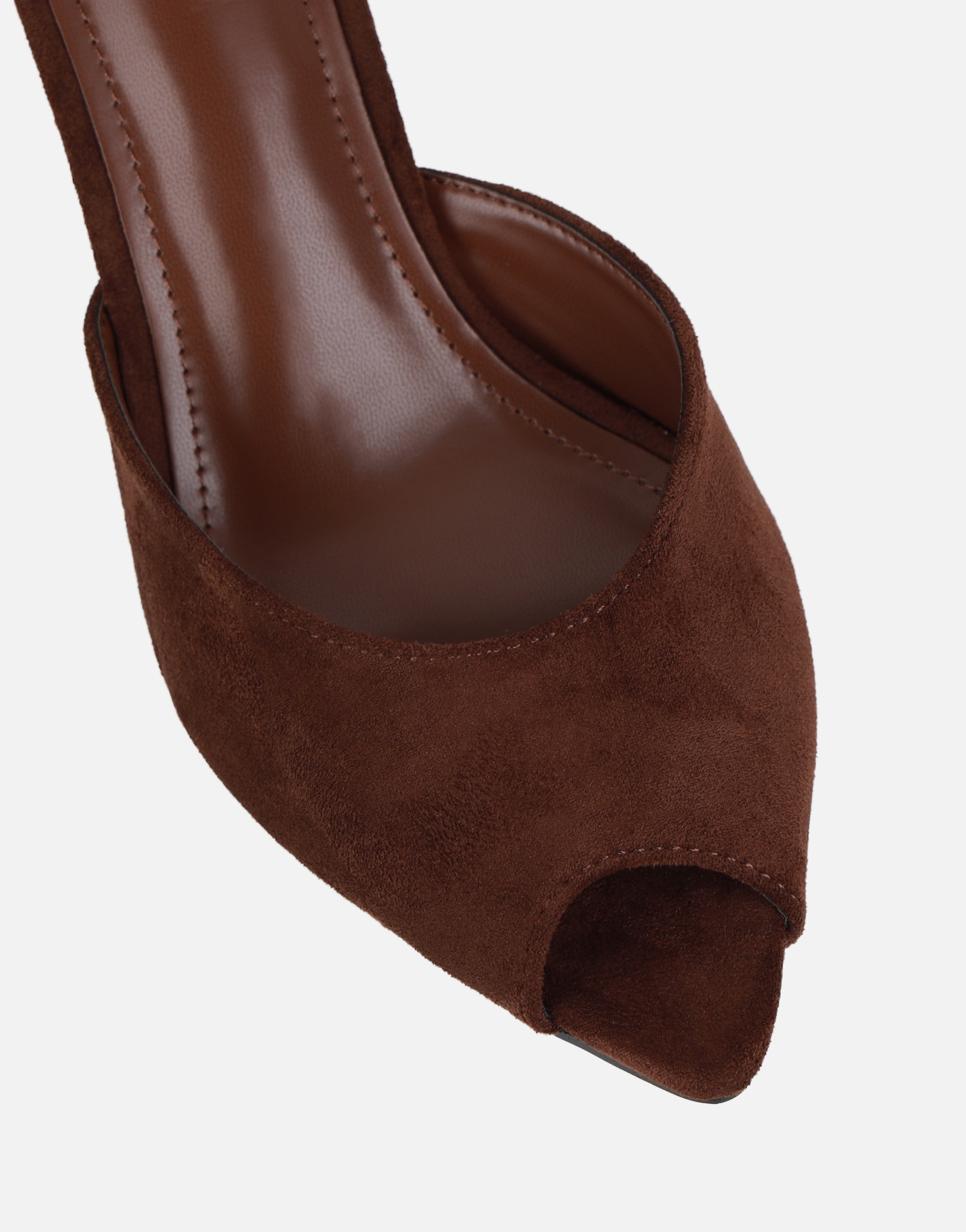 Althea Brown Suede Heeled Mules | SIMMI London