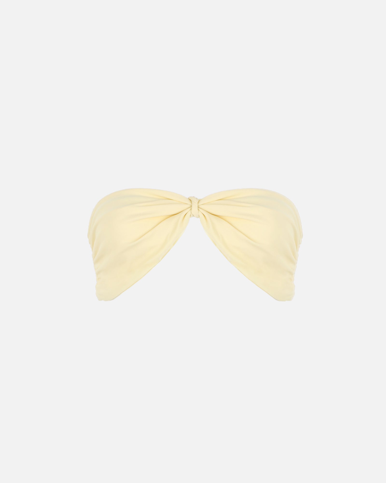 Amorina Butter Yellow Knot Detail Bikini Top | SIMMI London