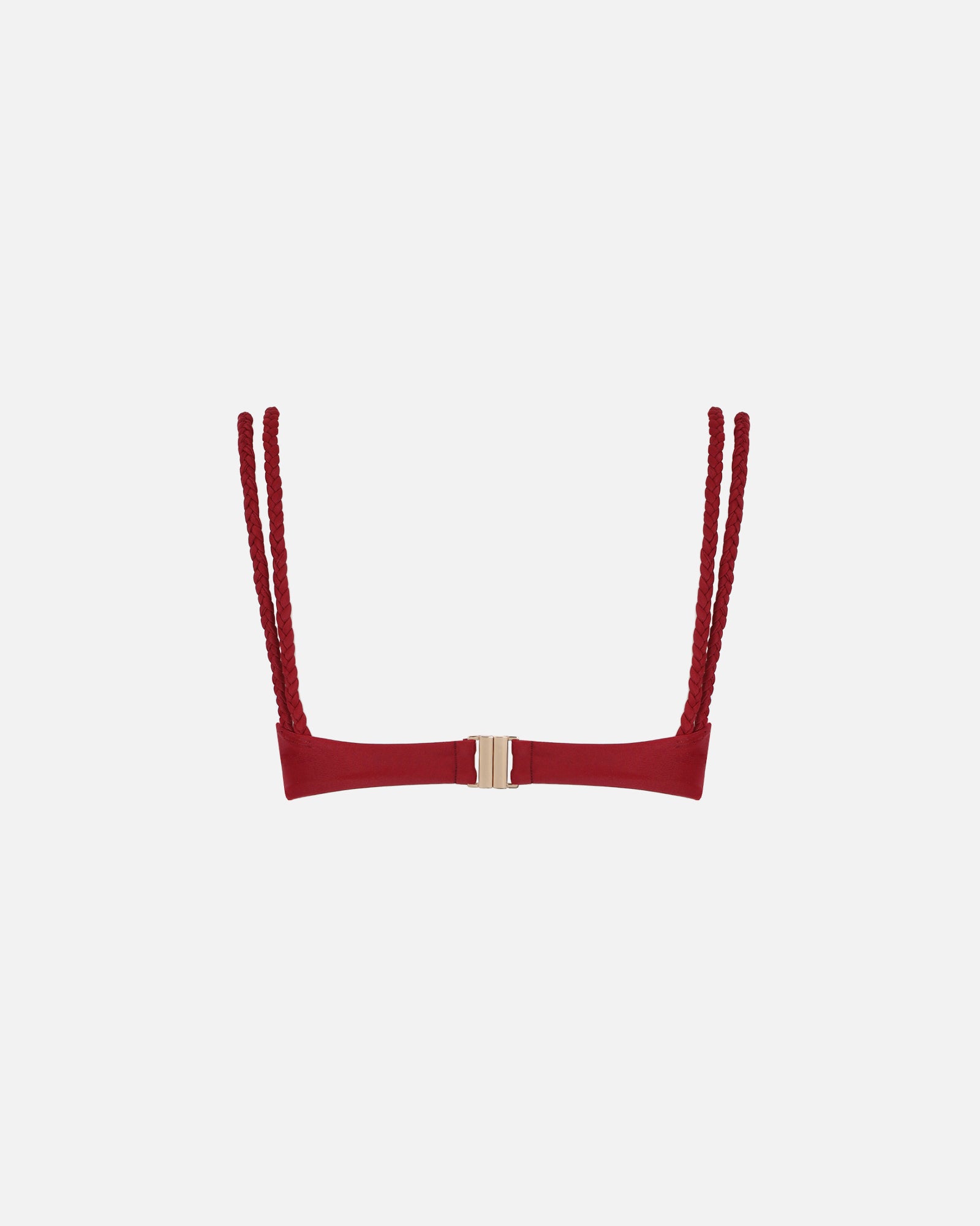 Vino Burgundy Braided Knot Detail Bikini Top | SIMMI London