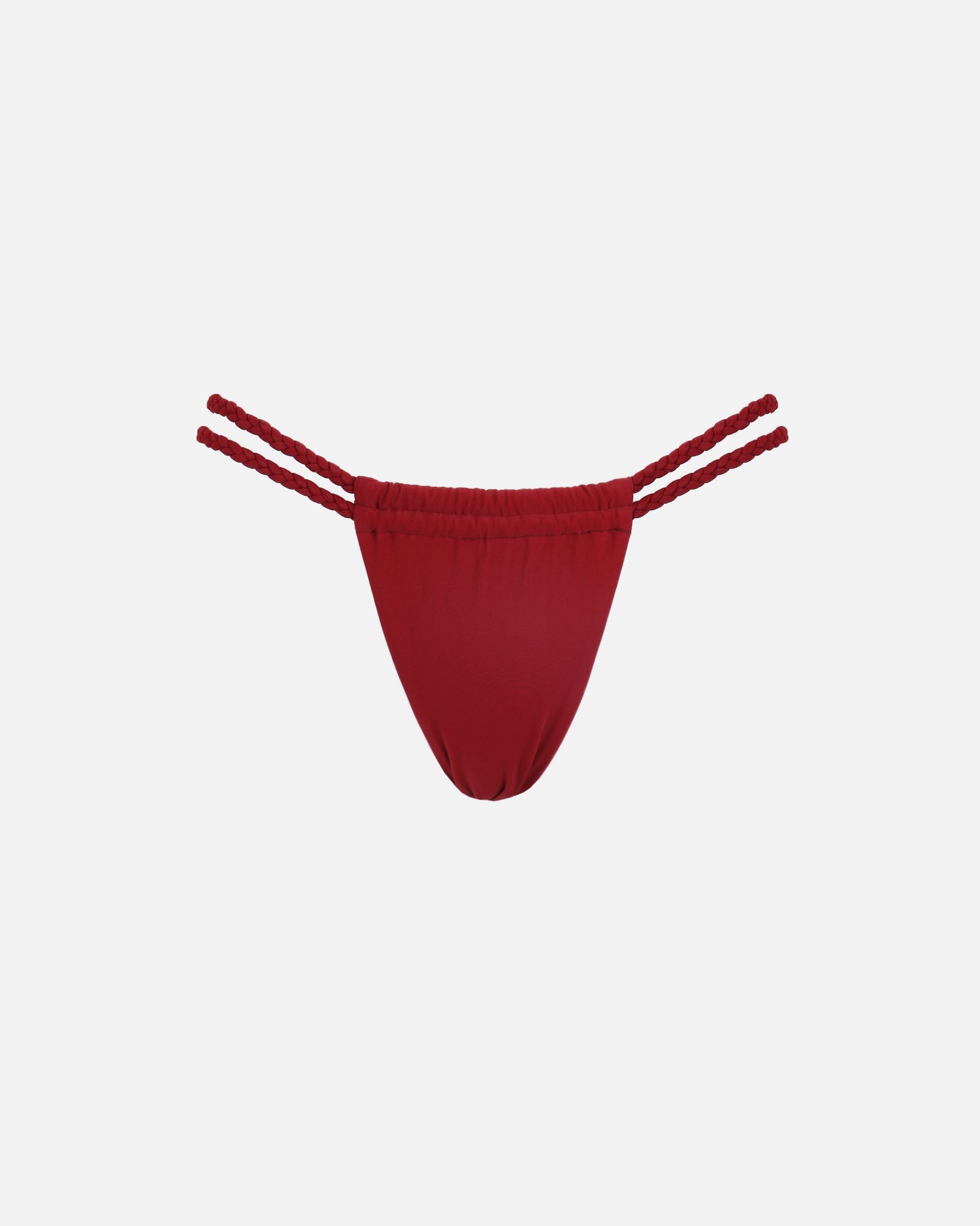Mora Burgundy Braided Bikini Bottoms | SIMMI London