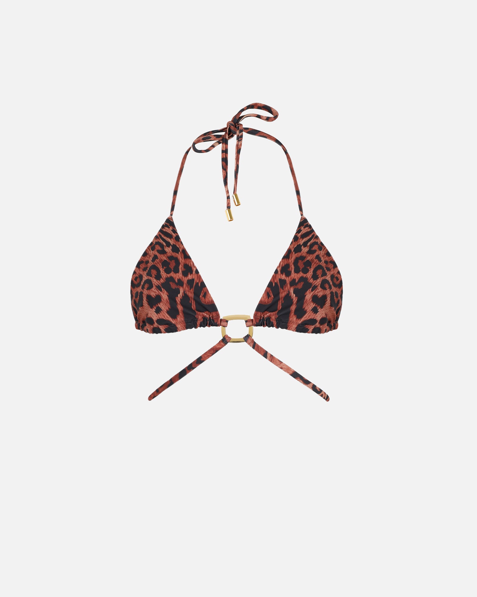 Zahra Leopard Print Trim Bikini Top | SIMMI London