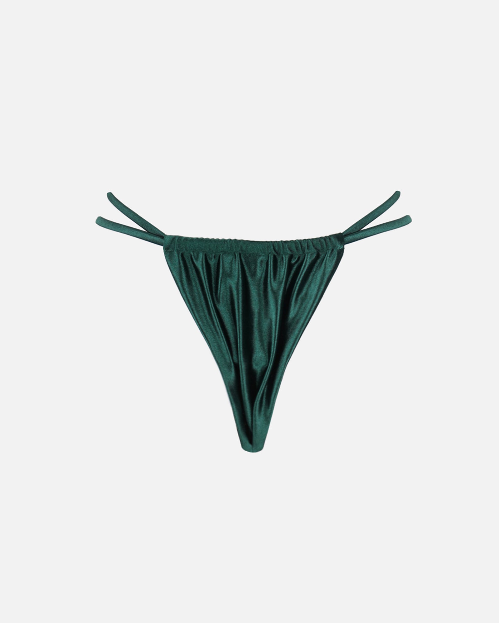 Miera Emerald Satin Sun Charm Bikini Bottoms | SIMMI London