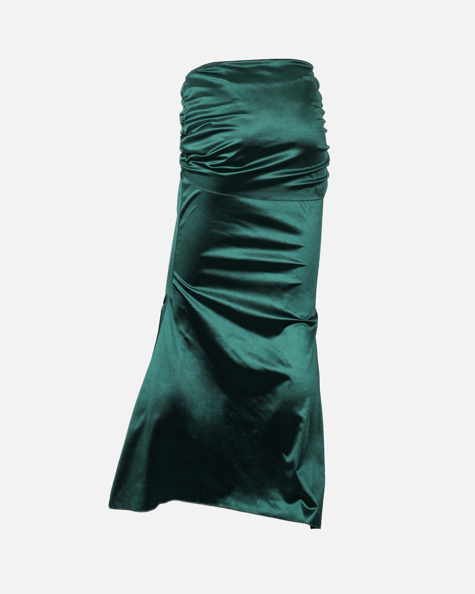 Palm Emerald Satin Sun Maxi Skirt | SIMMI London