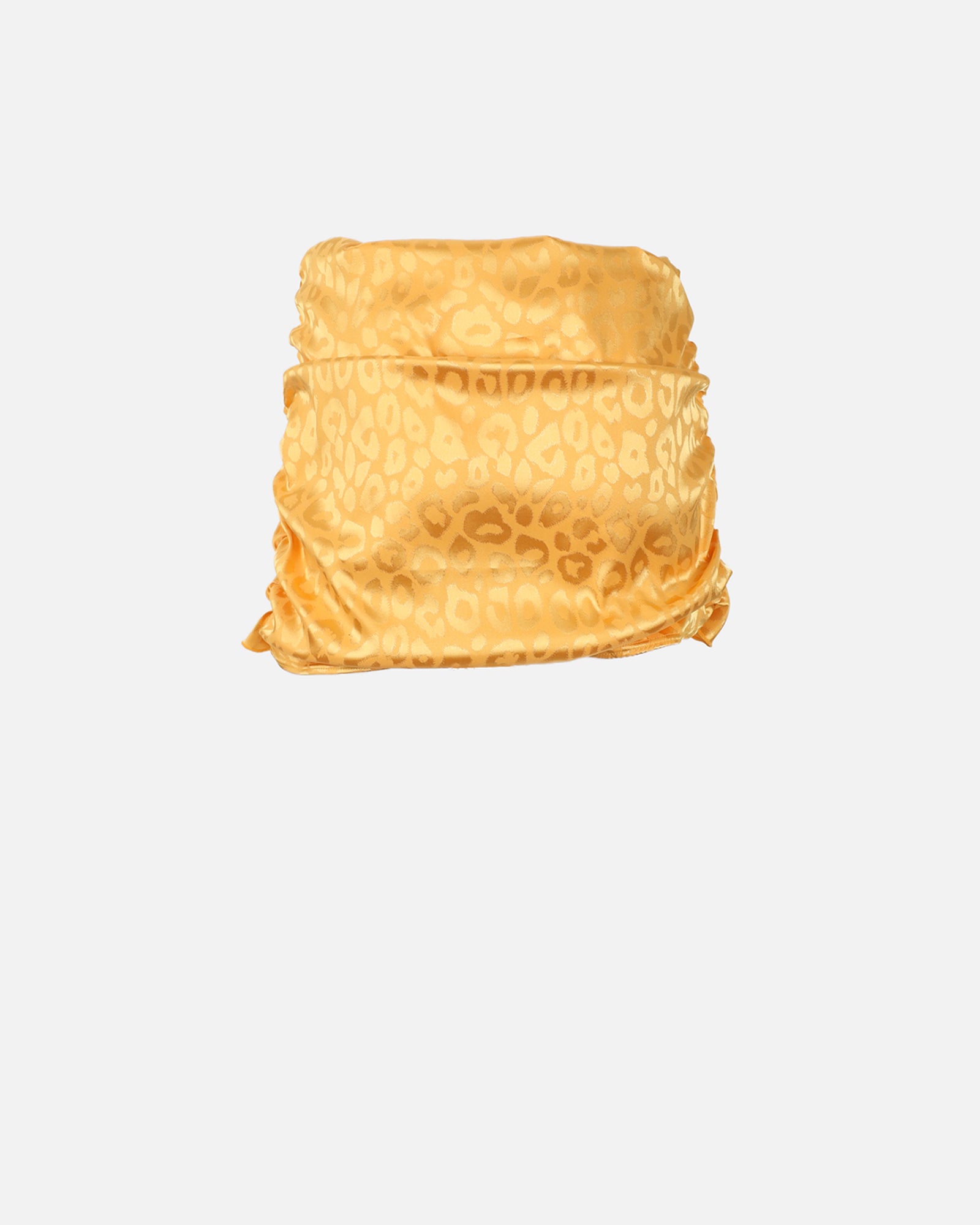 Lucia Yellow Satin Leopard Print Sarong | SIMMI London