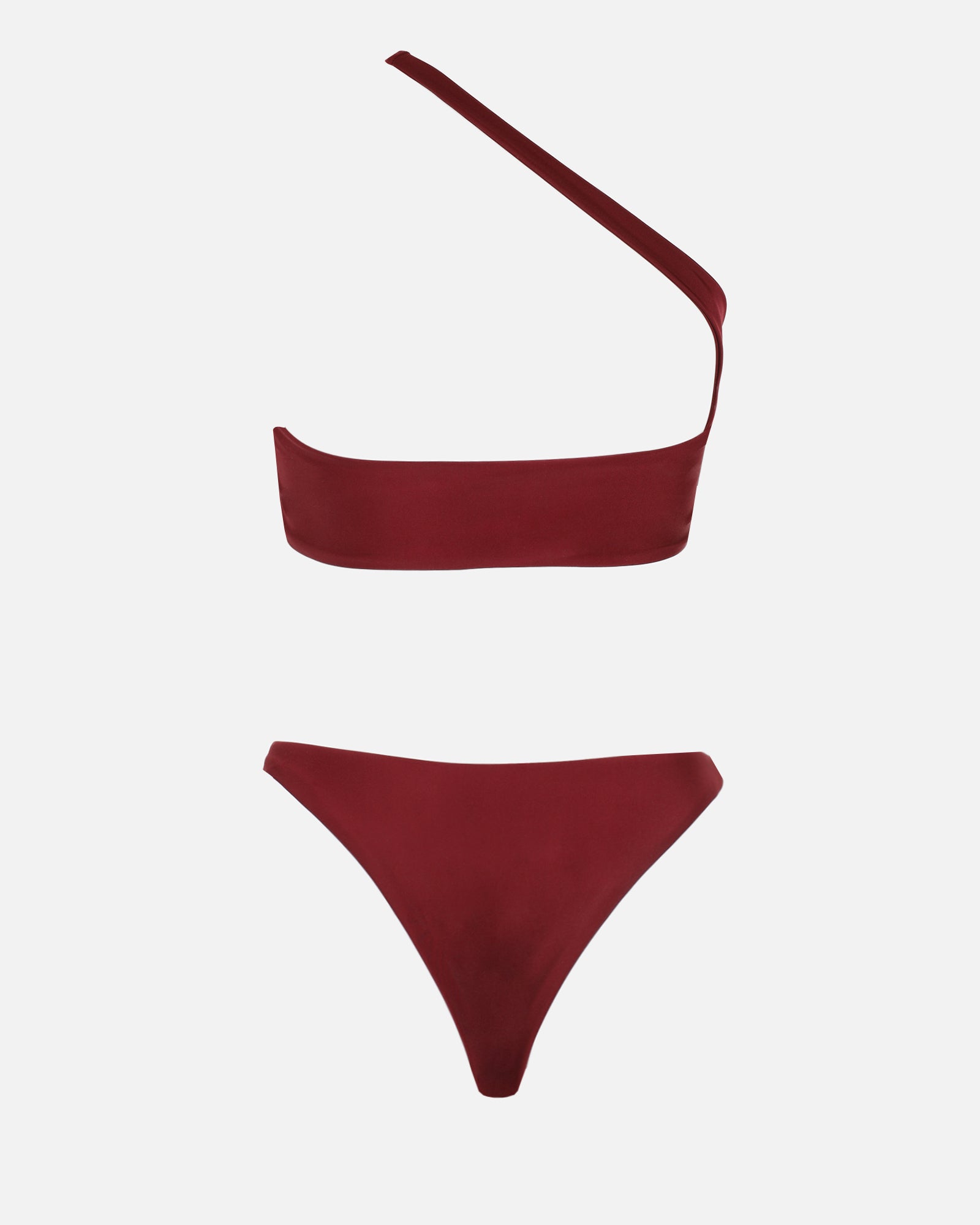 Rai Burgundy Cut Out Gold Hardwear Swimsuit | SIMMI London