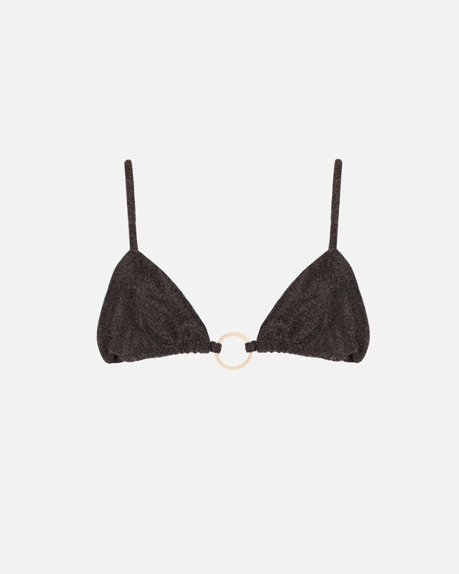 Nusa Brown Lurex Bikini Top | SIMMI London