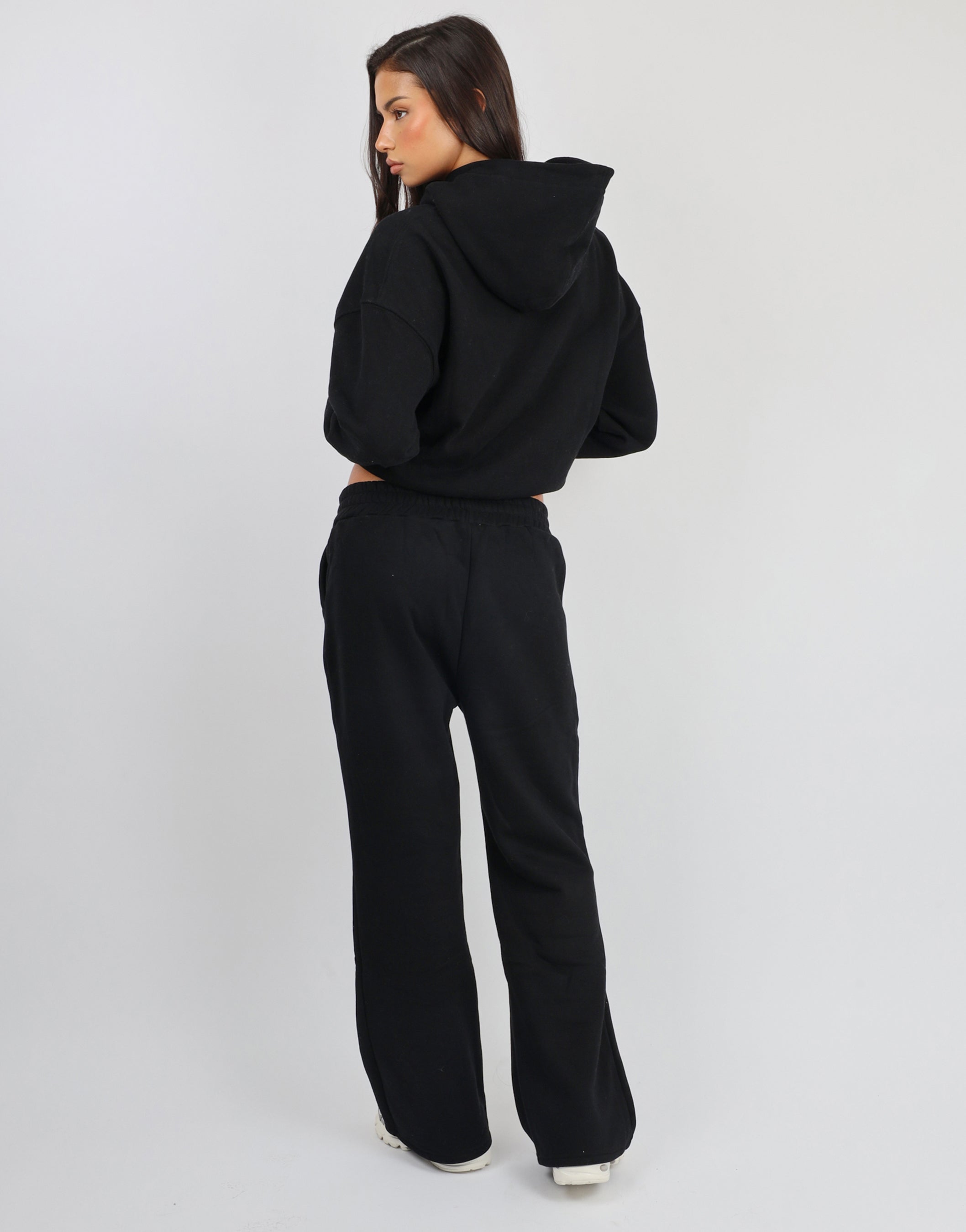 Colby Varsity Flared joggers in Black | SIMMI London
