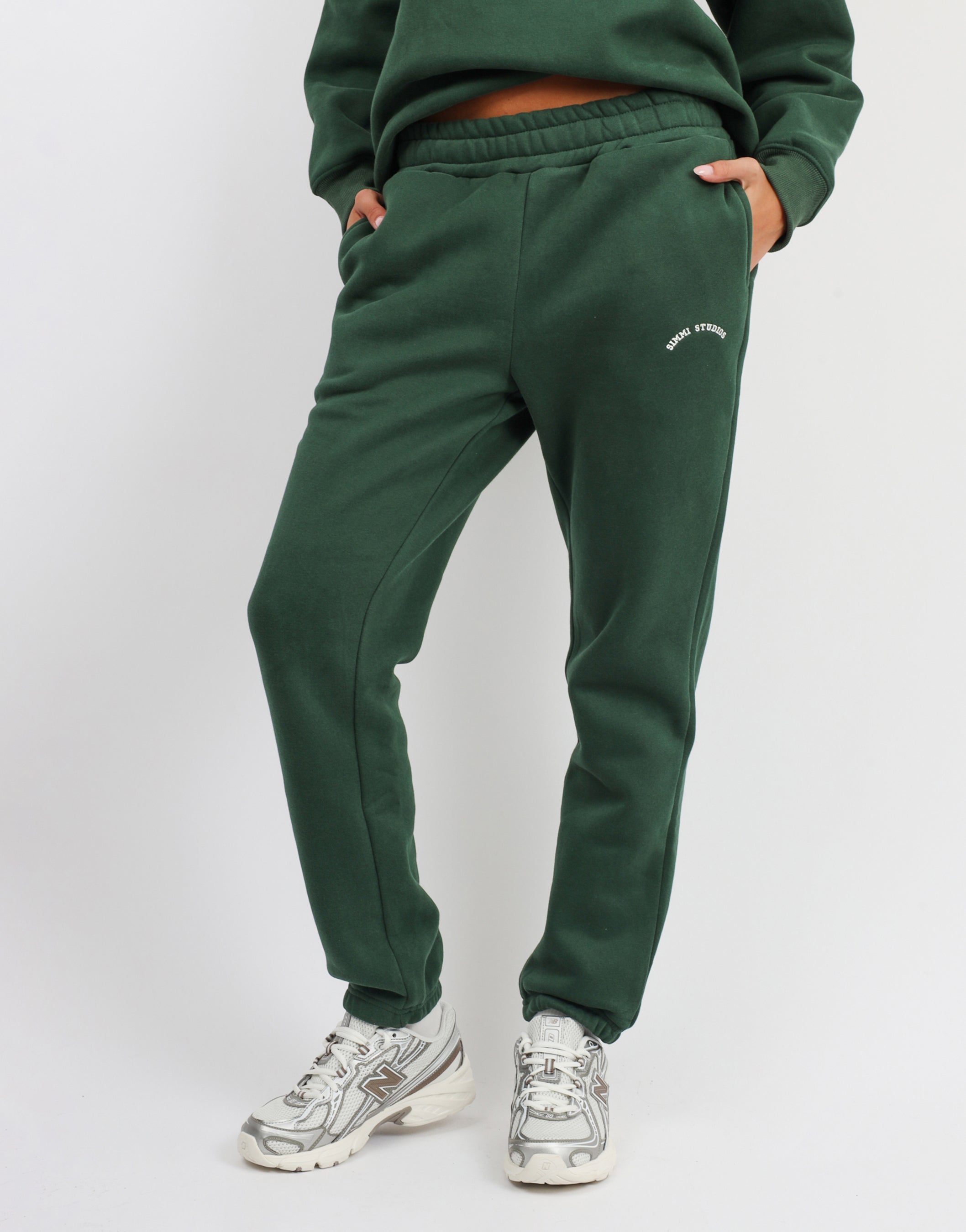 Elwood Varsity Cuffed Jogger in Pine Green | SIMMI London