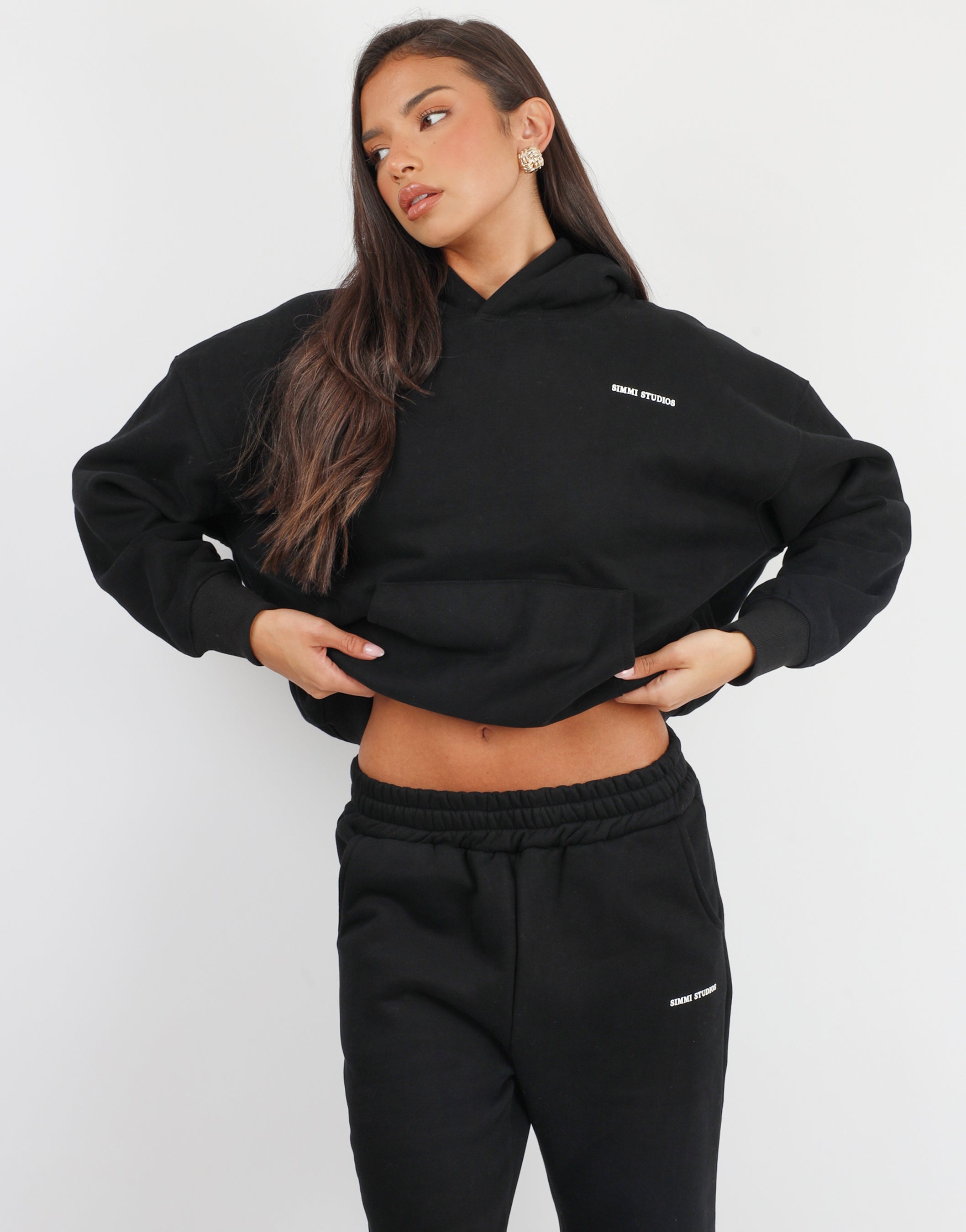 Maeve Essentials Hoodie in Black | SIMMI London