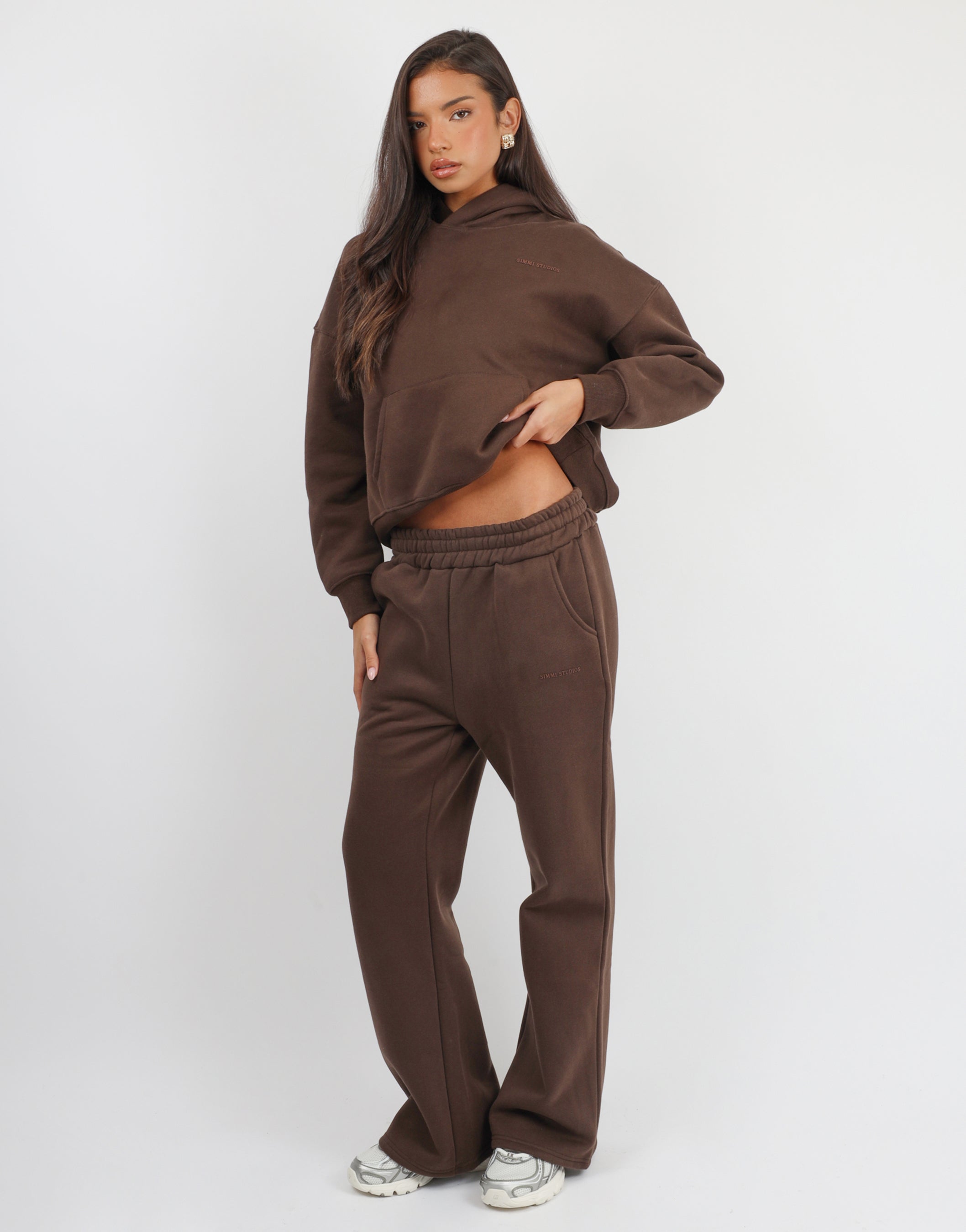 Maeve Essentials Hoodie in Chestnut | SIMMI London