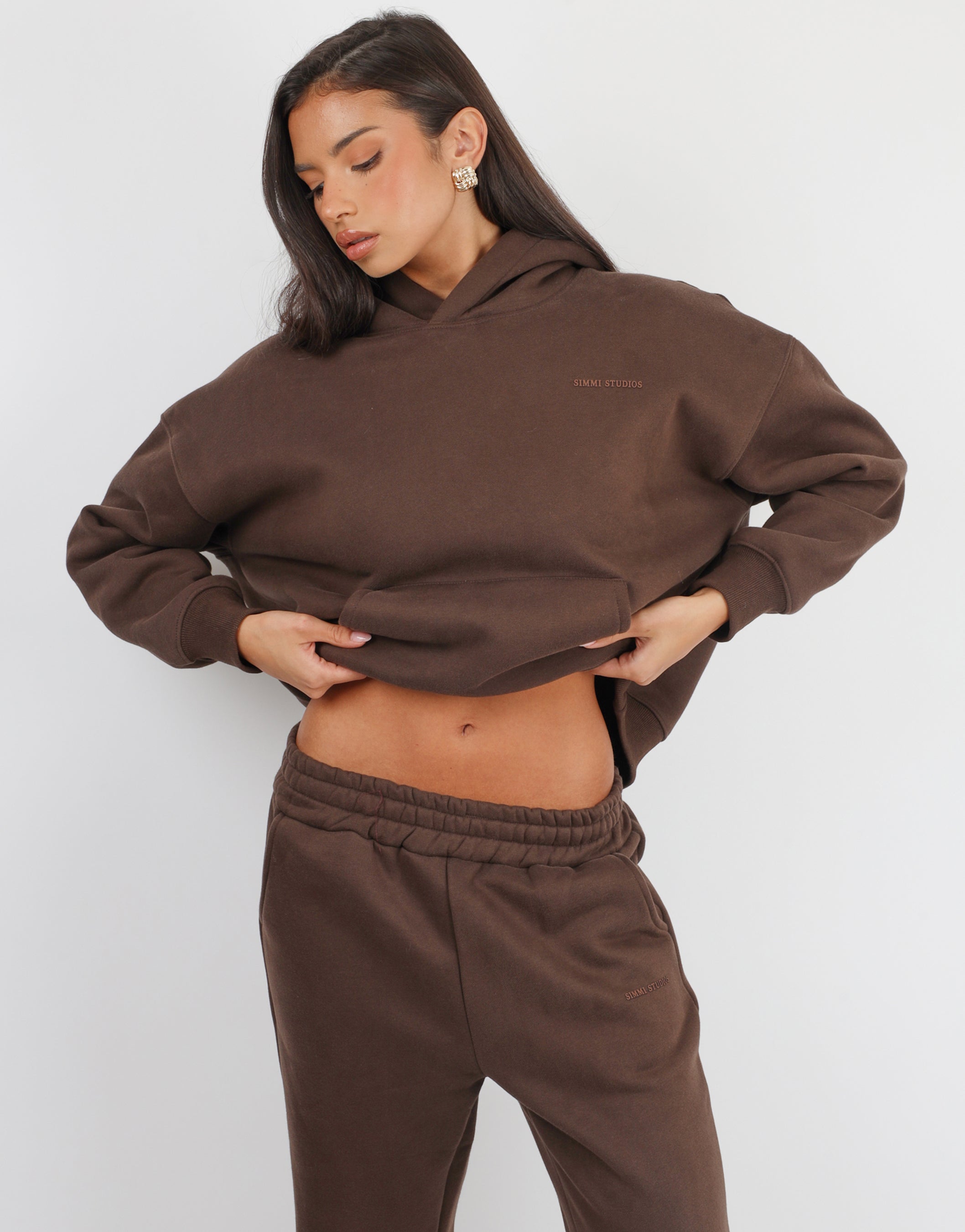 Maeve Essentials Hoodie in Chestnut | SIMMI London