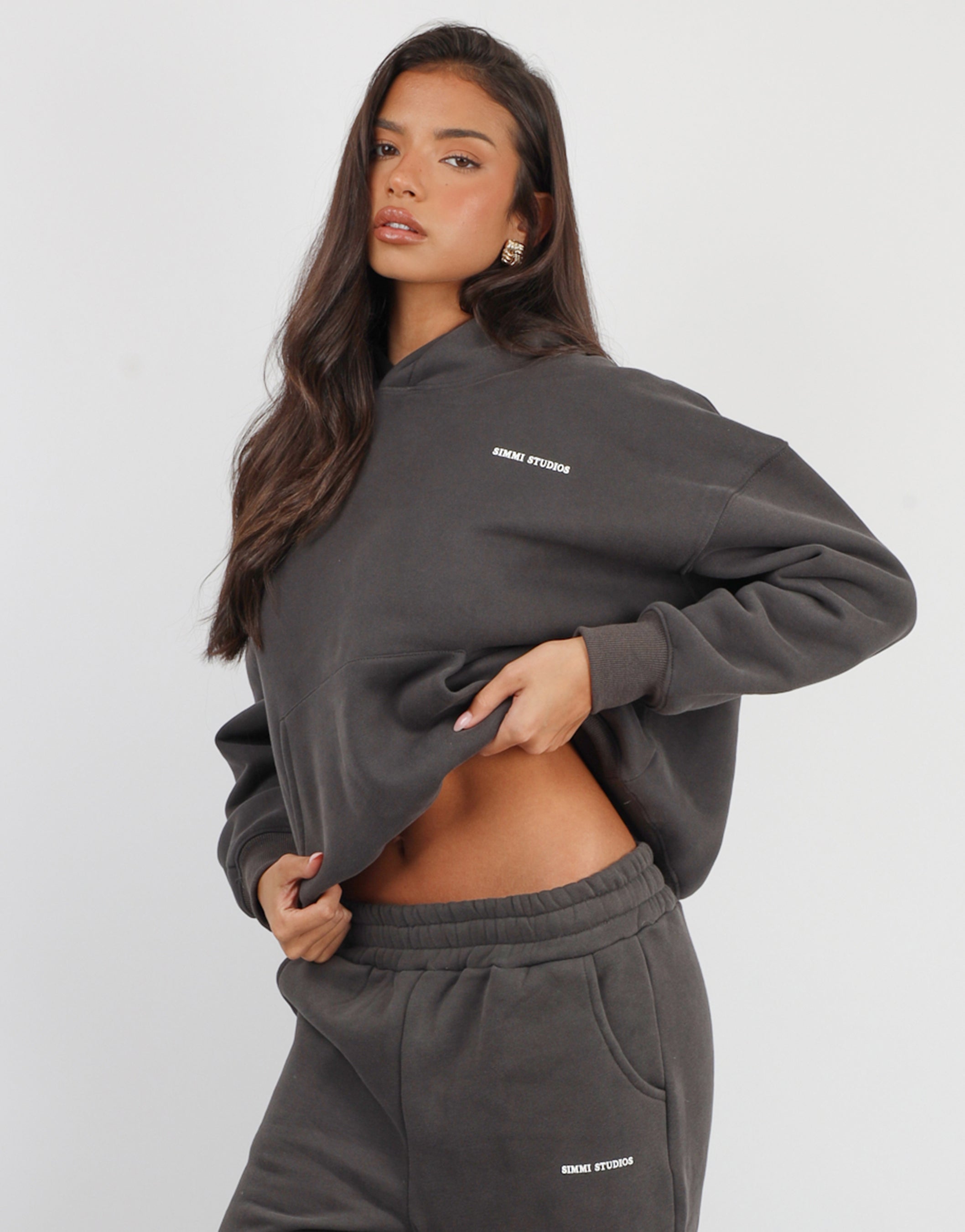 Maeve Essentials Hoodie in Slate | SIMMI London
