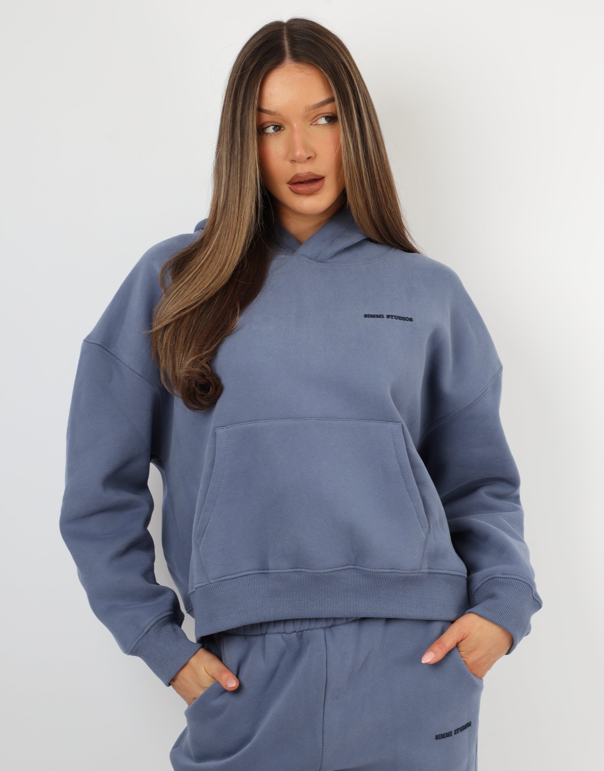 Maisy Simmi Studios Essentials Hoodie In Baby Blue | SIMMI London